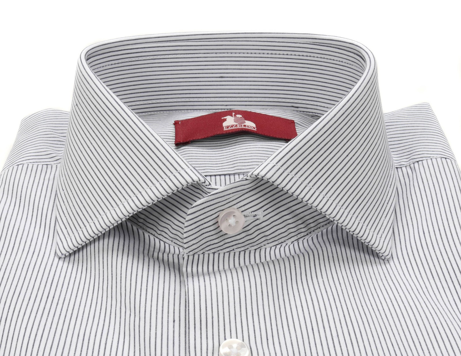 NWT EZZELINO DRESS SHIRT white blue striped poplin cotton Italy 2XL