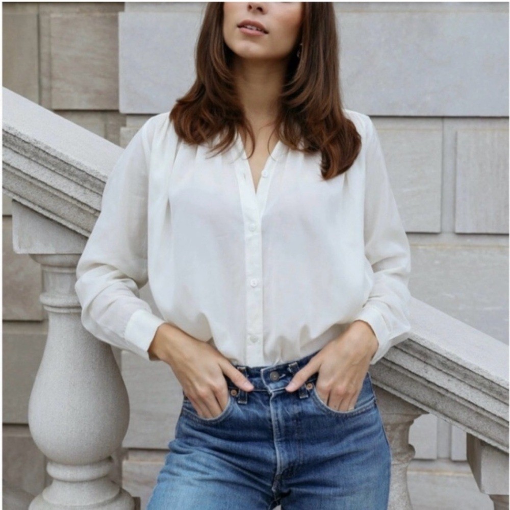 Mille Resort & Travel Florian Top in cream cotton voile size xs