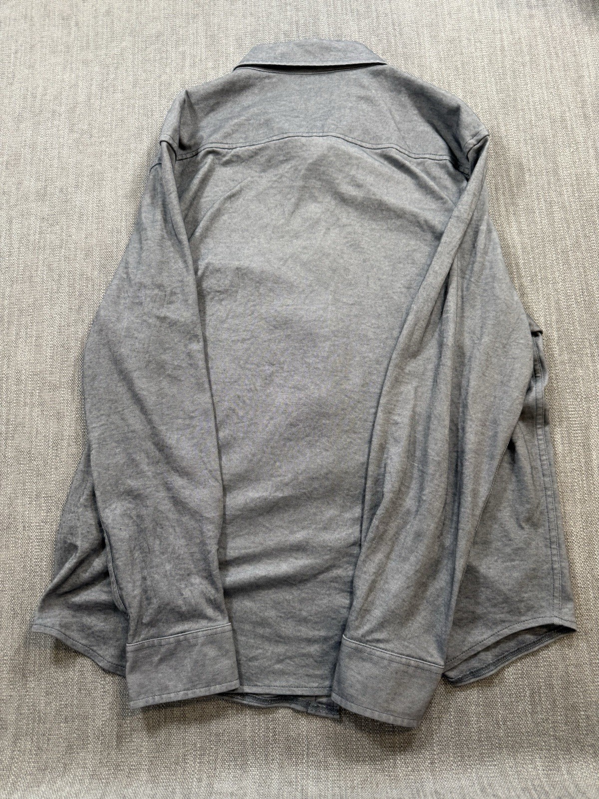 Tasso Elba Supima Cotton Blend Grey Jersey Knit Button Down Shirt X Large