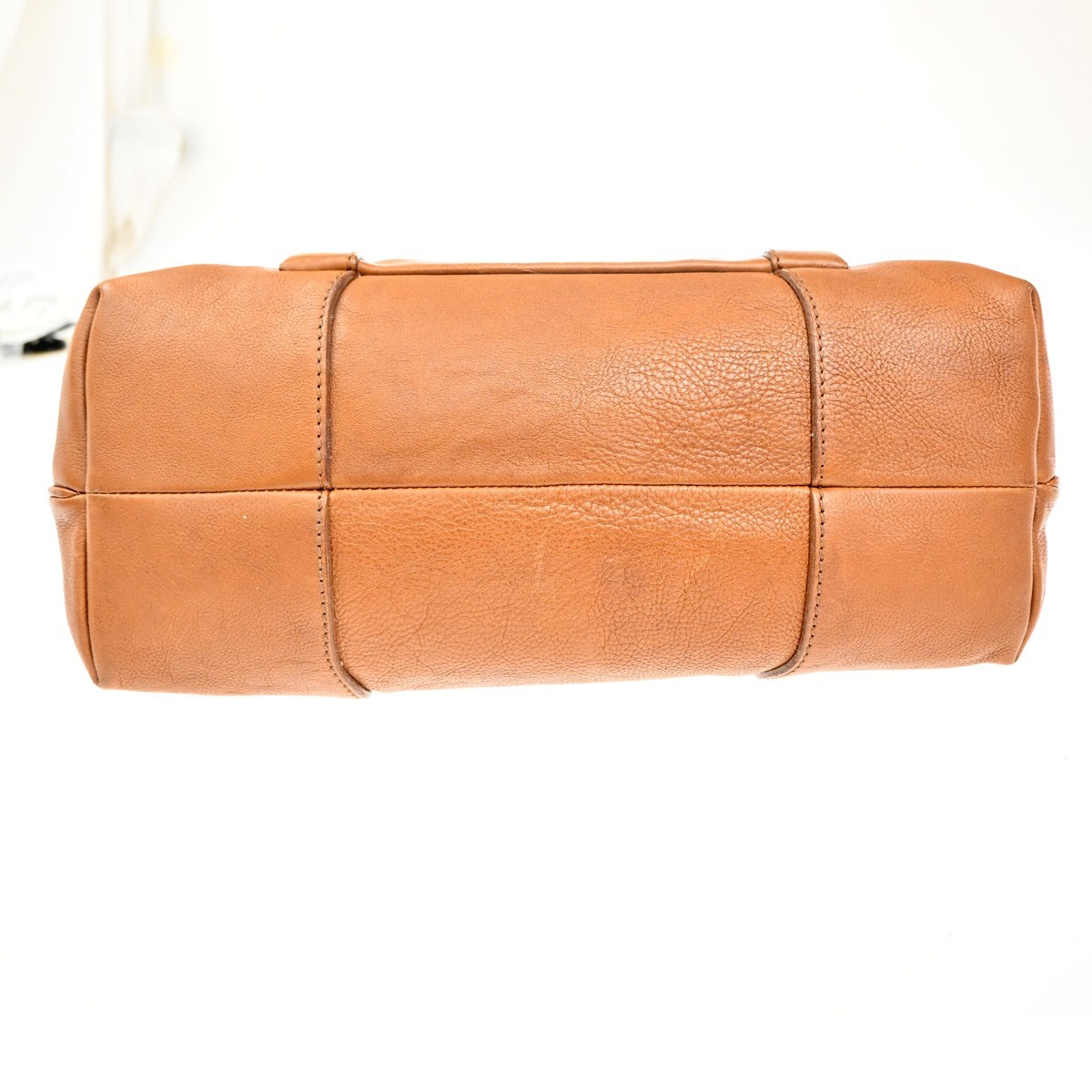 CELINE Logo Boogie Horse Carriage Hand Bag Leather Brown GHW Italy 32MA264