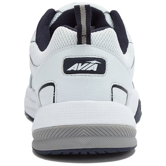 Avia Men’s Quickstep Wide Width Lace Up Walking Shoes NWT White/ Navy Blue