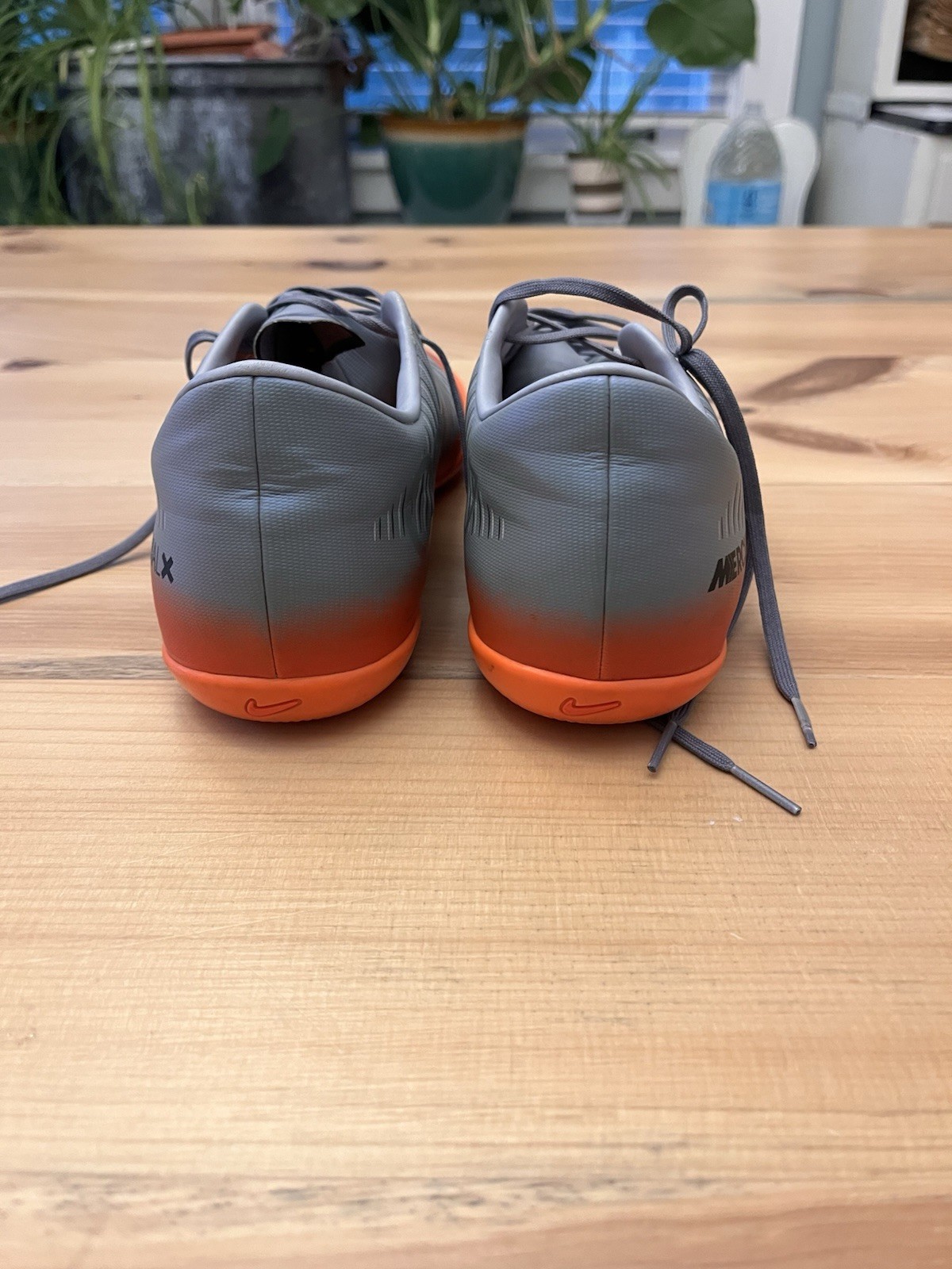 Nike MercurialX Men’s Low Top Lace-Up Soccer Sneakers Gray/Orange/Black