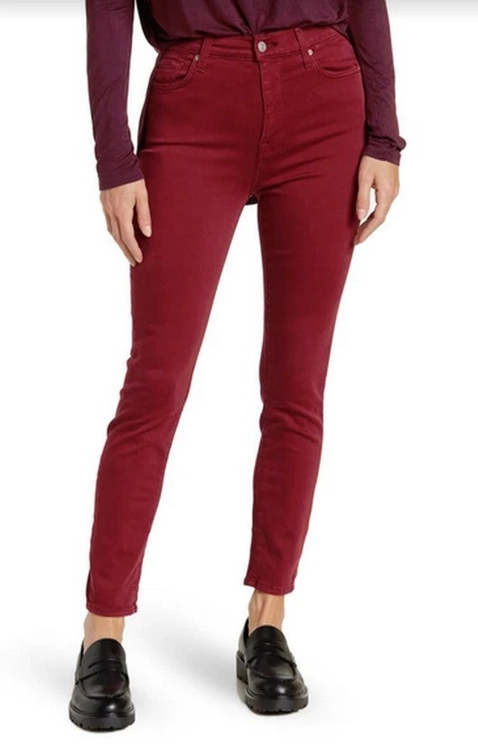 Lucky Brand Women’s 14/32 Lolita Skinny Jeans Red Cotton Stretch B1284