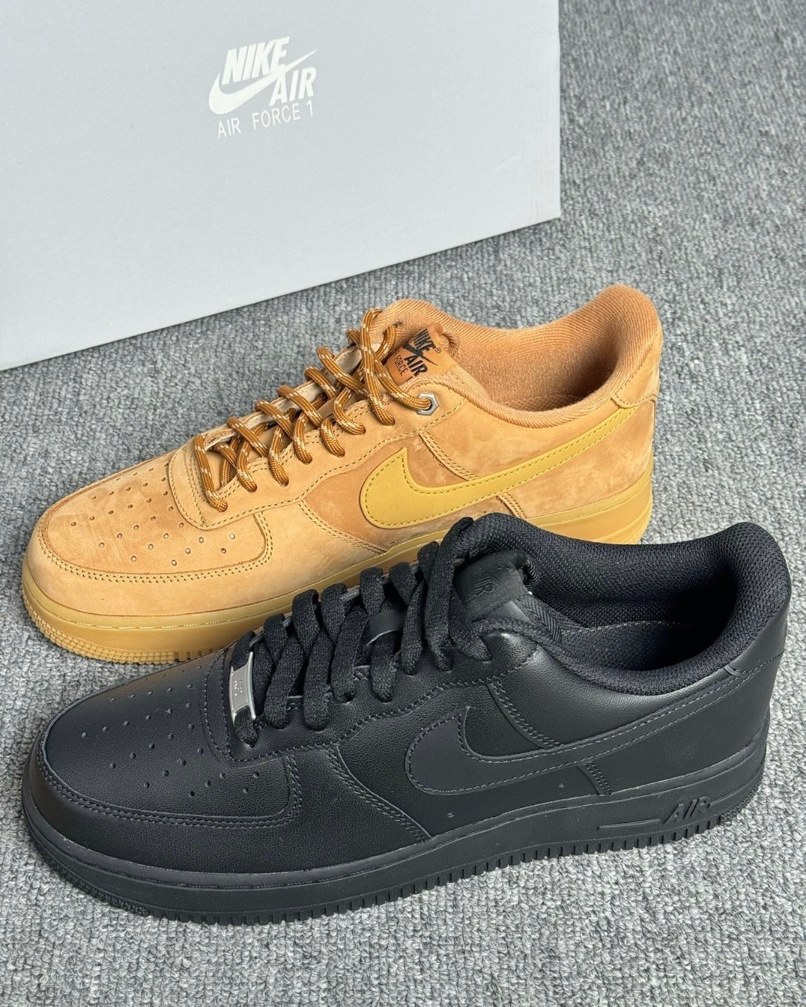 Men’s Nike Air Force 1 ’07 Low Triple Black/Brown Classic Sneakers US Men’s Size