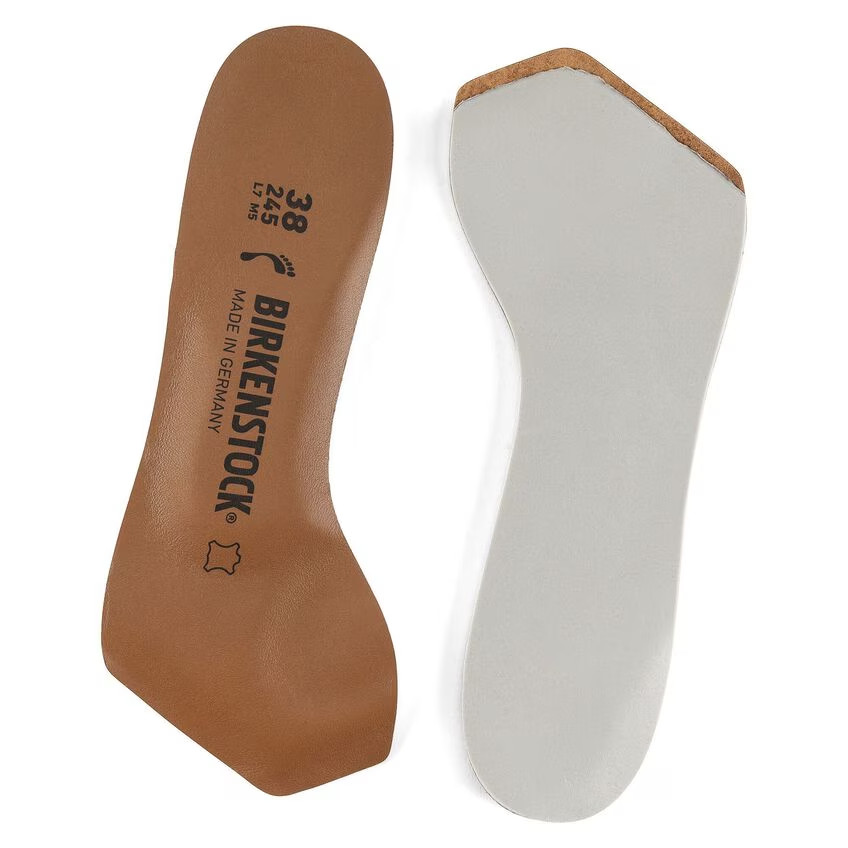 New w/o Box Birkenstock Comfort Toeless Leather Insoles Brown Medium/Narrow