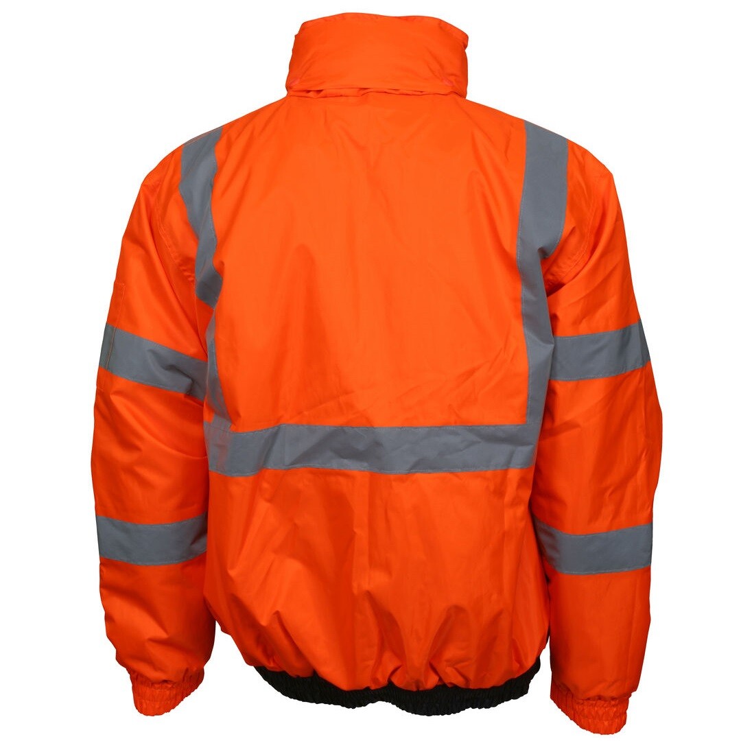 REFLECTIVE BOMBER JACKET HI-VIS ORANGE WATERPROOF MCR SAFETY CLASS 3 (SM – 5XL)