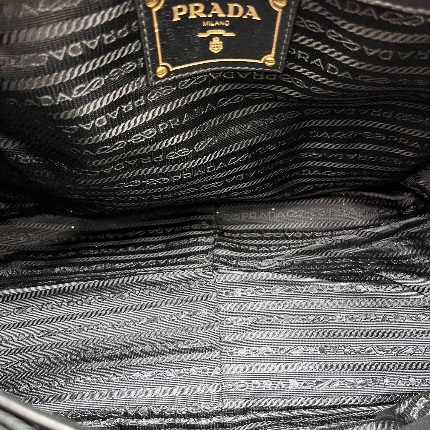 Prada Gaufre Medium Gaufre Buckle Satchel Black Tessuto Nylon (ws051326c5r)