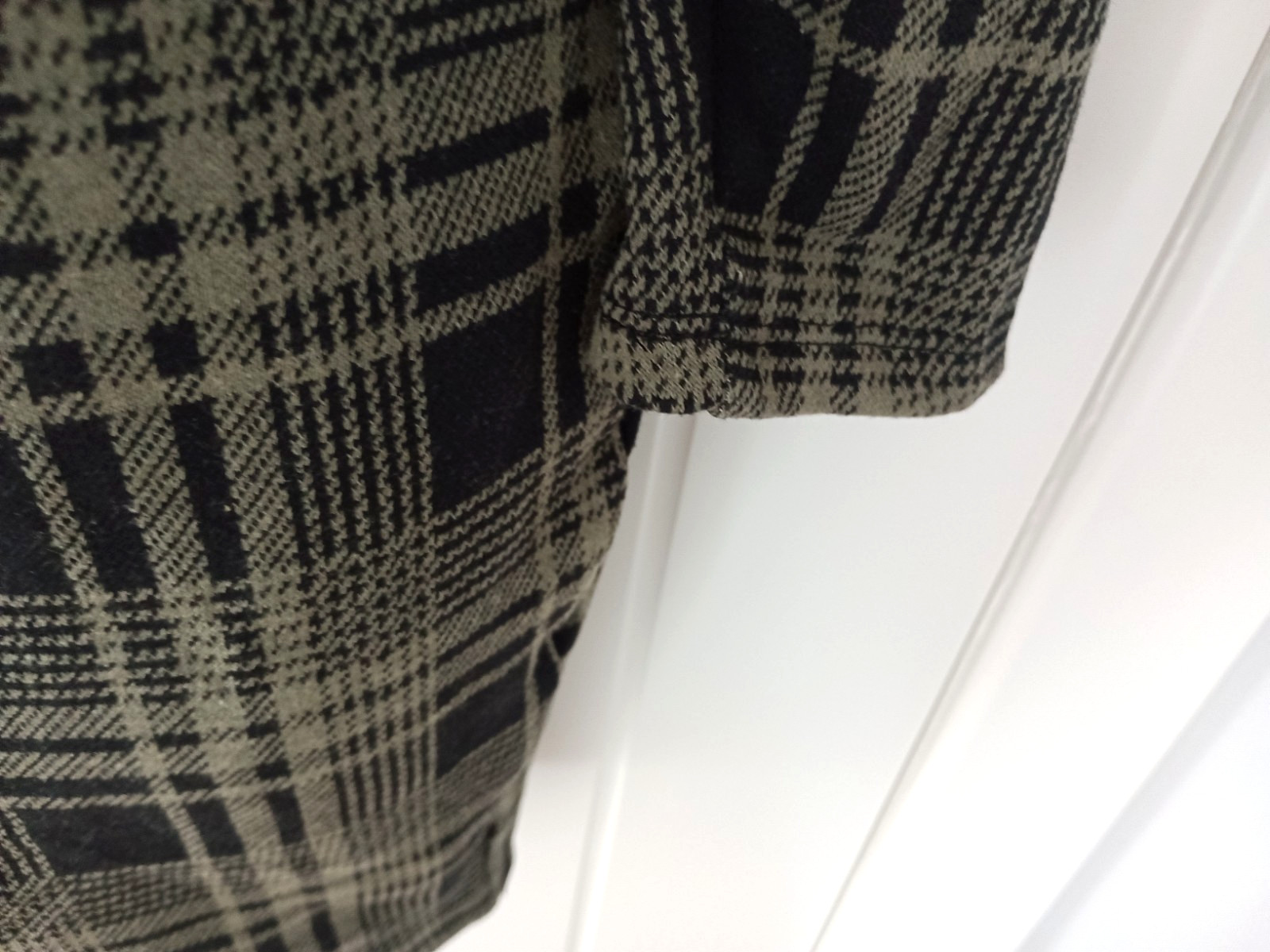 Gossip, Black & Khaki Green Square-neck Tartan Woven Fabric Dress Size: 10/12
