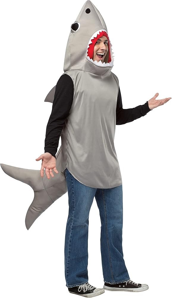 Rasta Imposta Shark Costume Gray One Size Padded Complete Outfit Unisex Adult