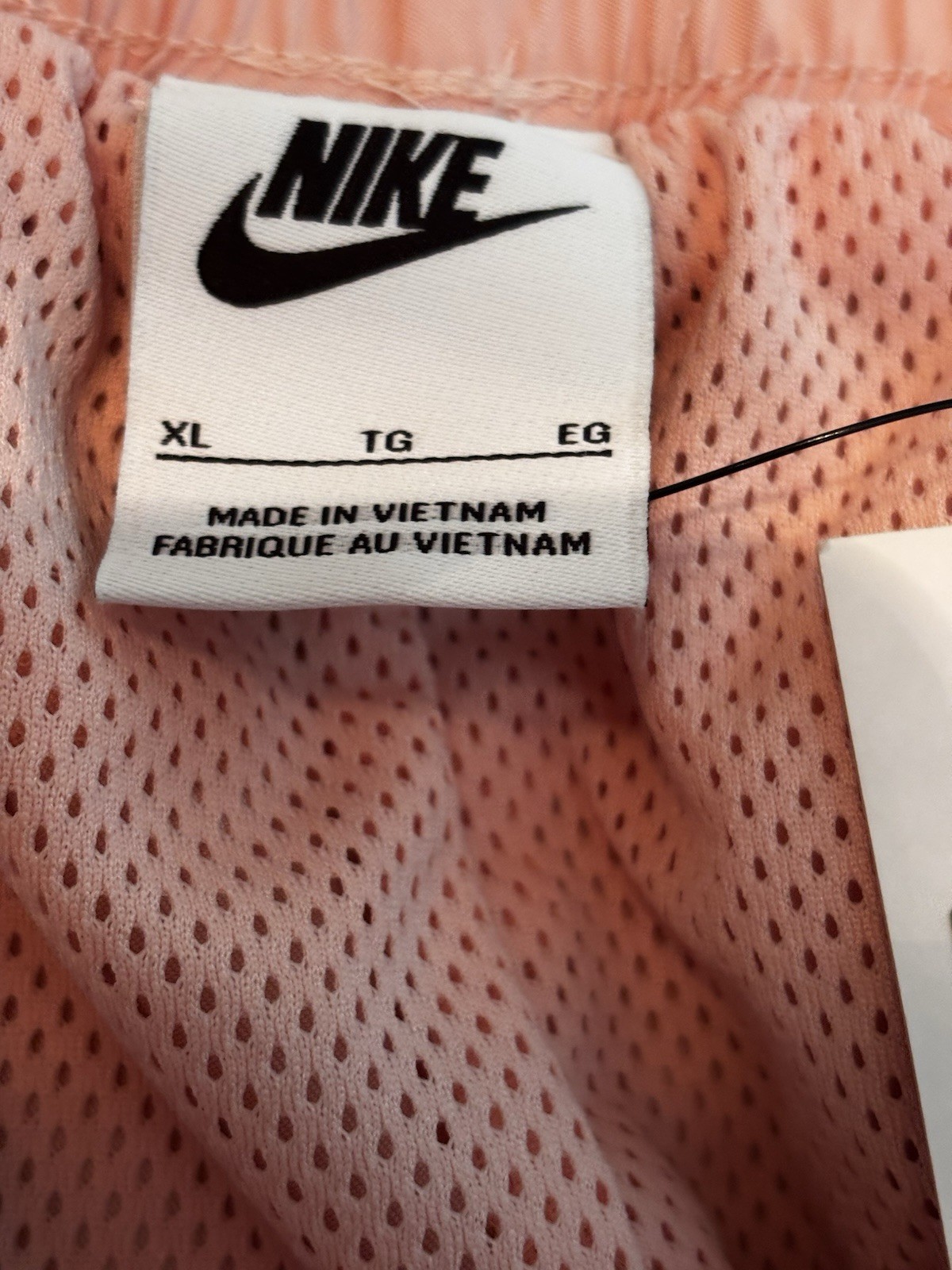 NIKE Mens Standard Fit Mid Thigh Length Peach Size X-Large New With Tags