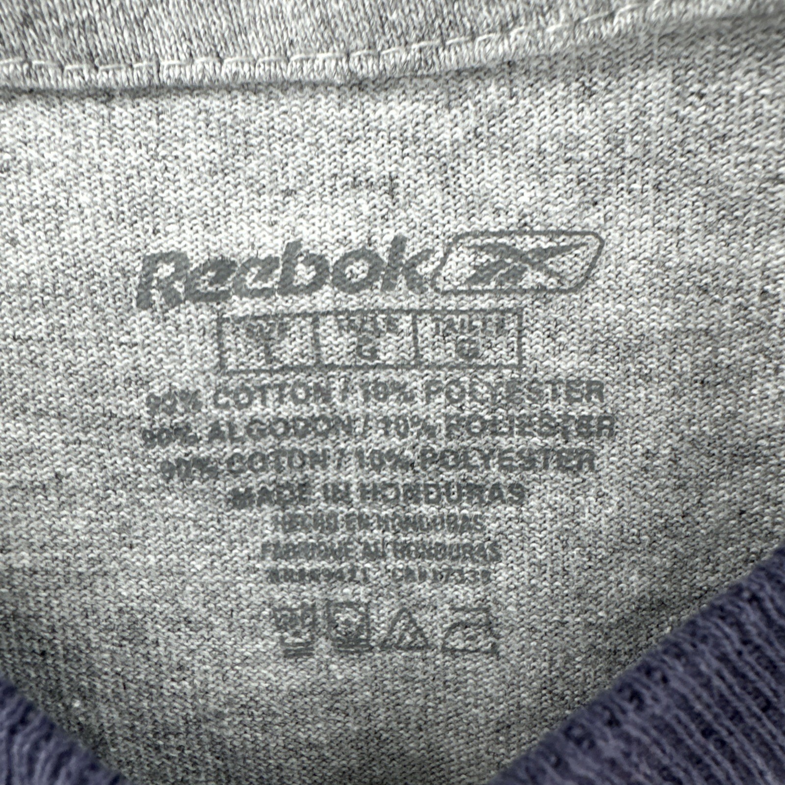 Reebok Adult Size Large Gray Ringer T Shirt NFL Denver Broncos Football Y2K Tee