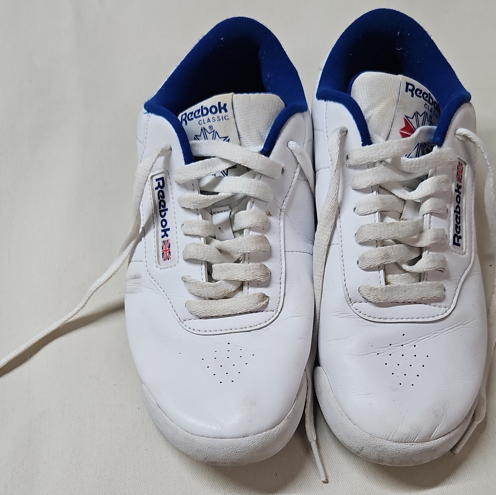 Reebok Classic Nylon Mens Low Top Lace Up Sneaker White/Blue 1Y3501