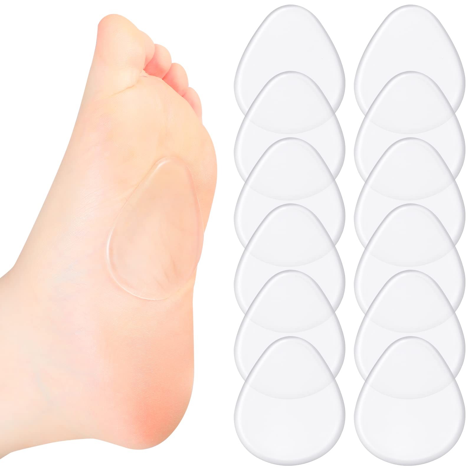 12 Pieces Metatarsal Pads Gel Ball of Foot Cushions Soft Pain Relief Forefoot…