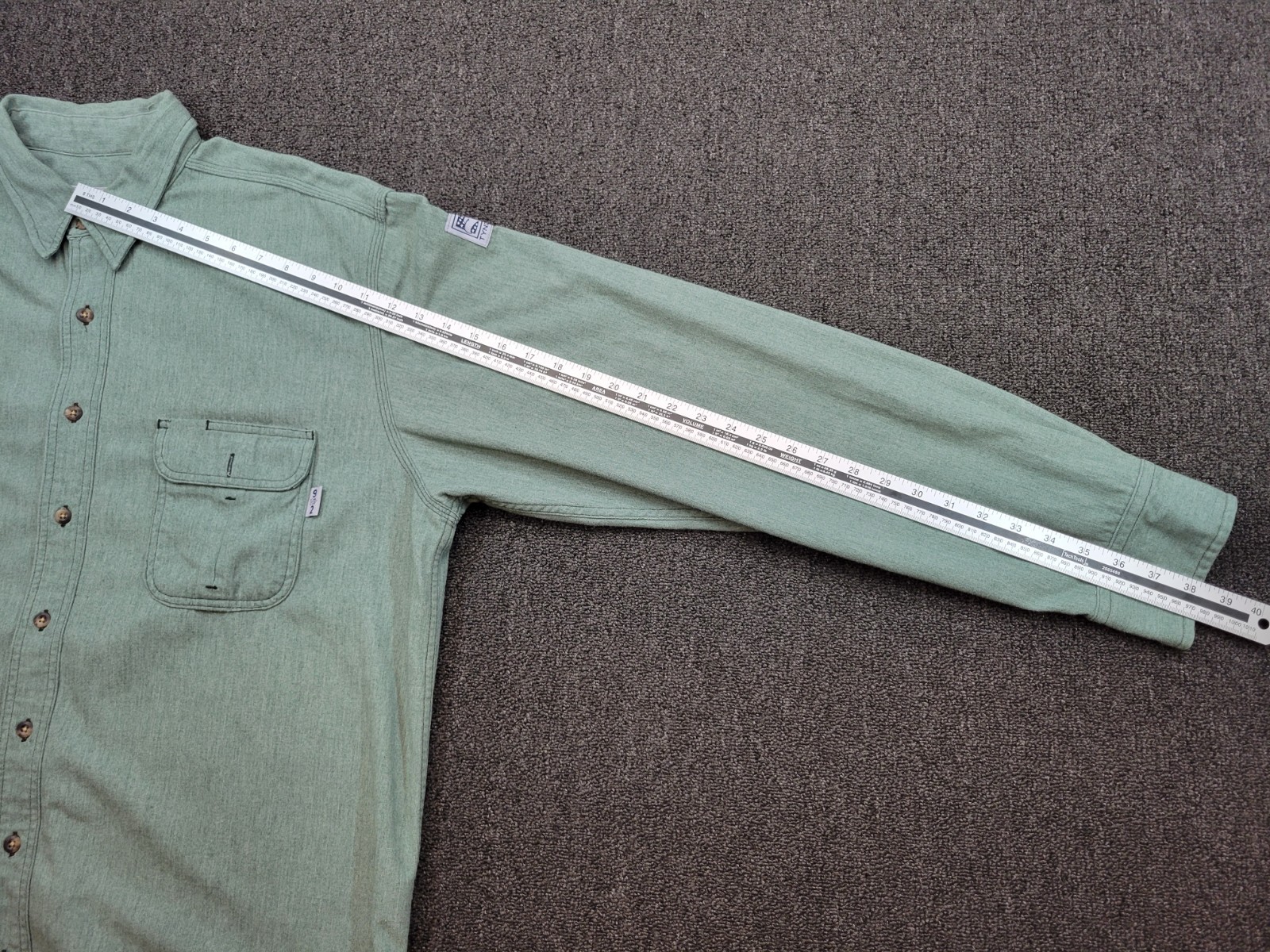 Tyndale FR Button Shirt Mens 2XLN Green Flame-Resistant CAT 2 ARC Rating 9.1 USA