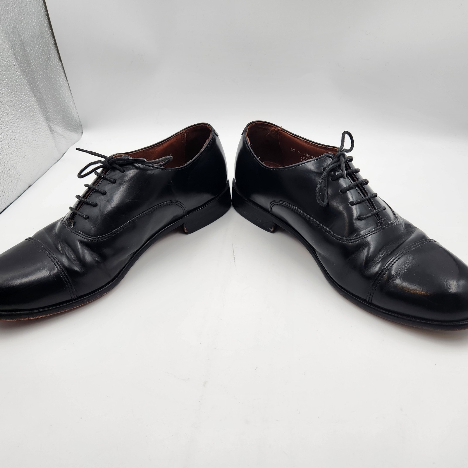Bostonian Classics Oxfords Mens US 8.5M Black Leather Cap Toe Formal Dress Shoes