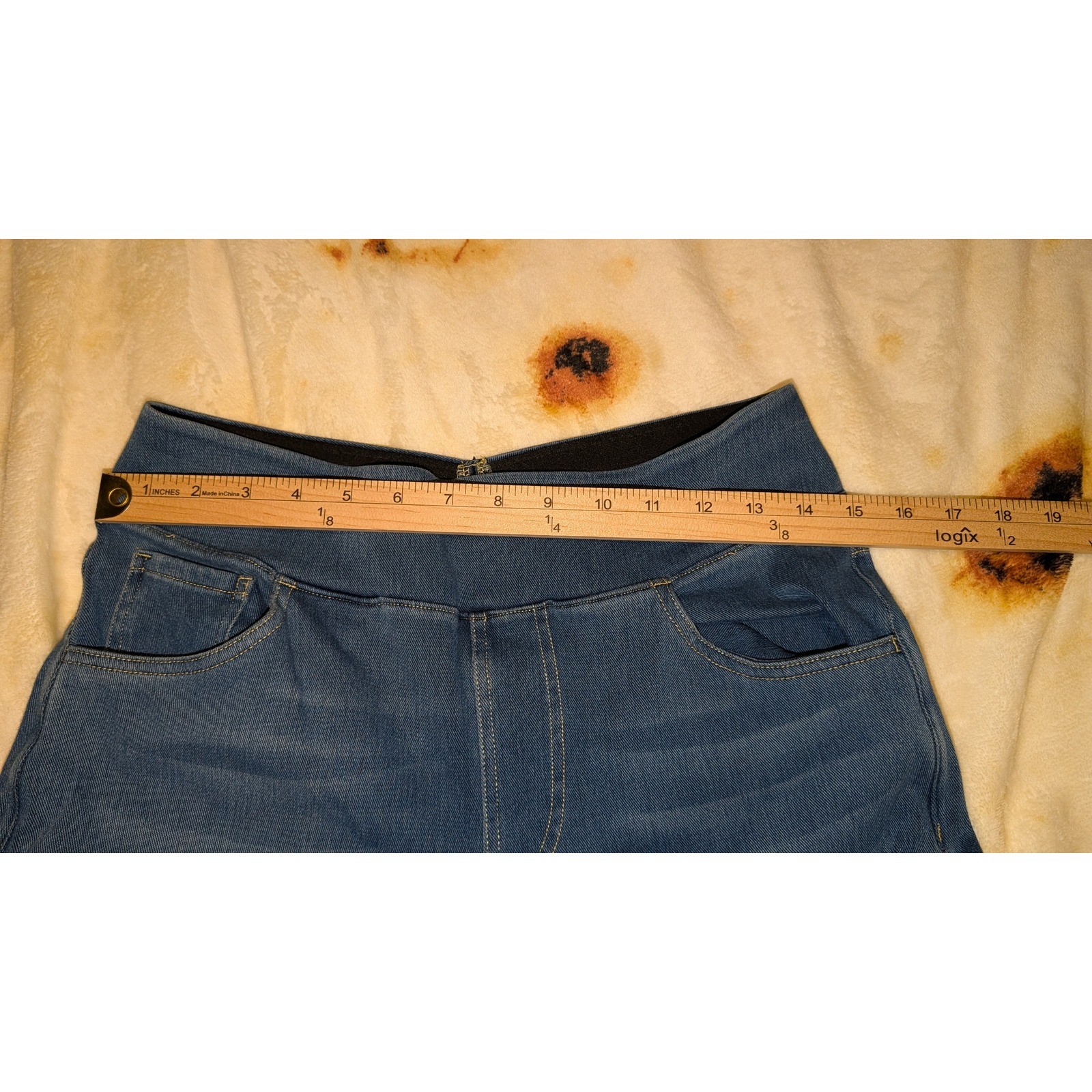 Halara Womens Wide Leg Denim Pants Medium Wash Pull On High Rise Tall Size M