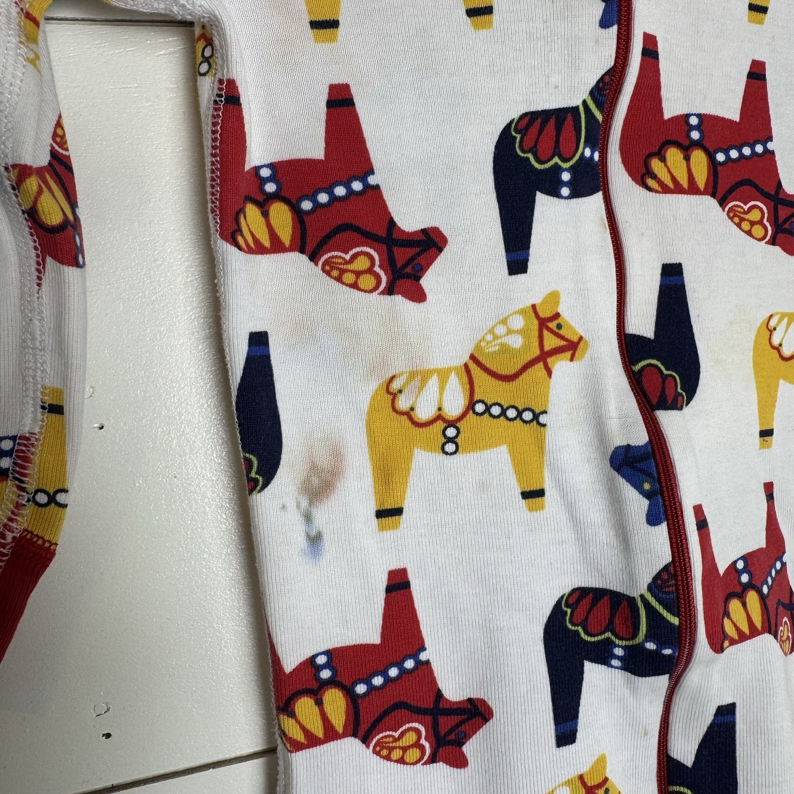 Hanna Andersson 1 Piece Pajama Sleeper Zipper Horse Print 80cm 12-18 Months