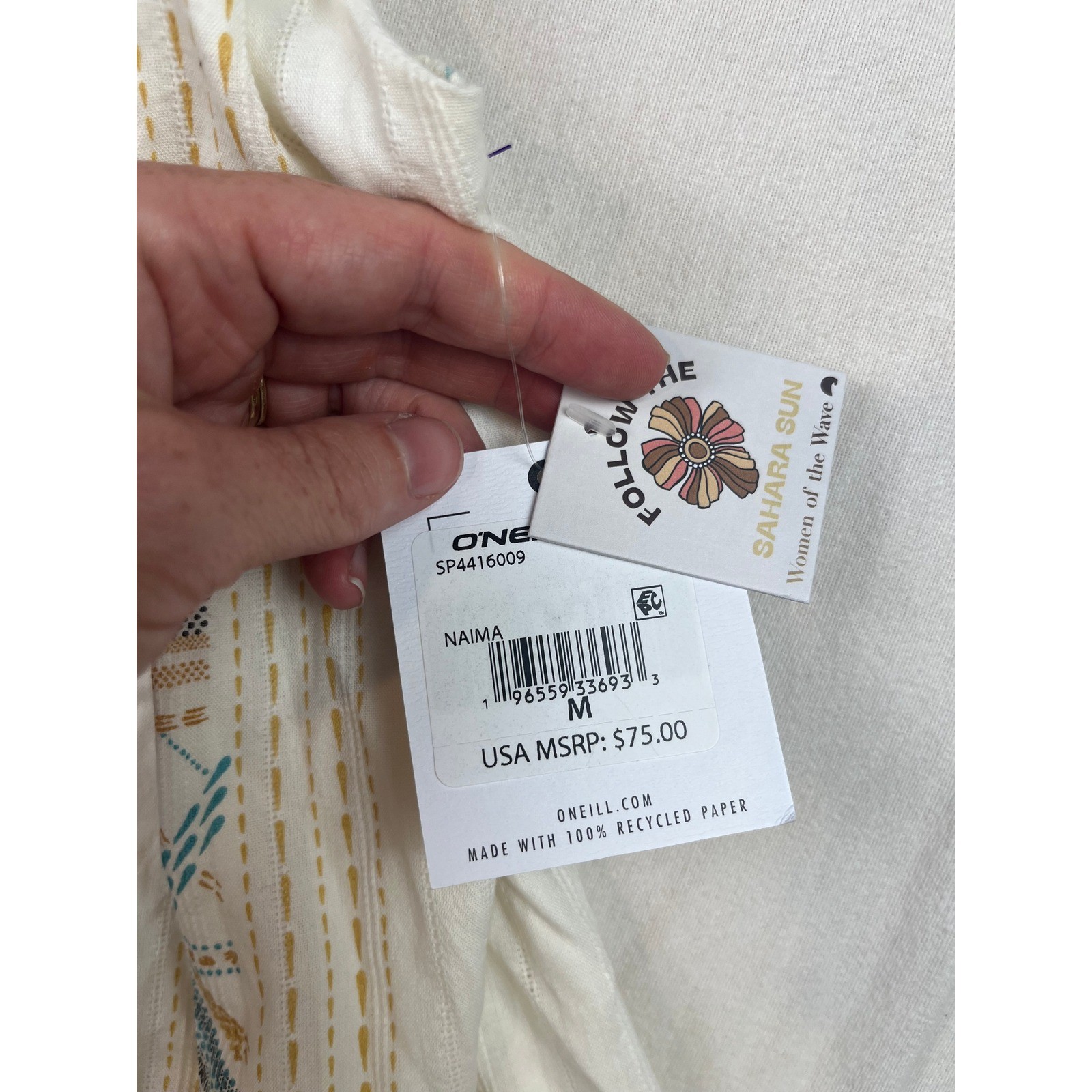 O’Neill Naima Halter Top Sahara Sun Cream Geometric Cotton SP4416009 Medium