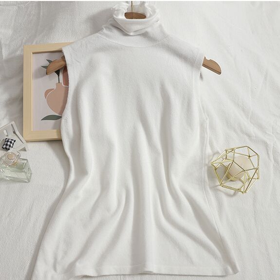 Men Mock Neck Shirt Casual Turtleneck Pullover Sleeveless Slim Fit Tops Stretch