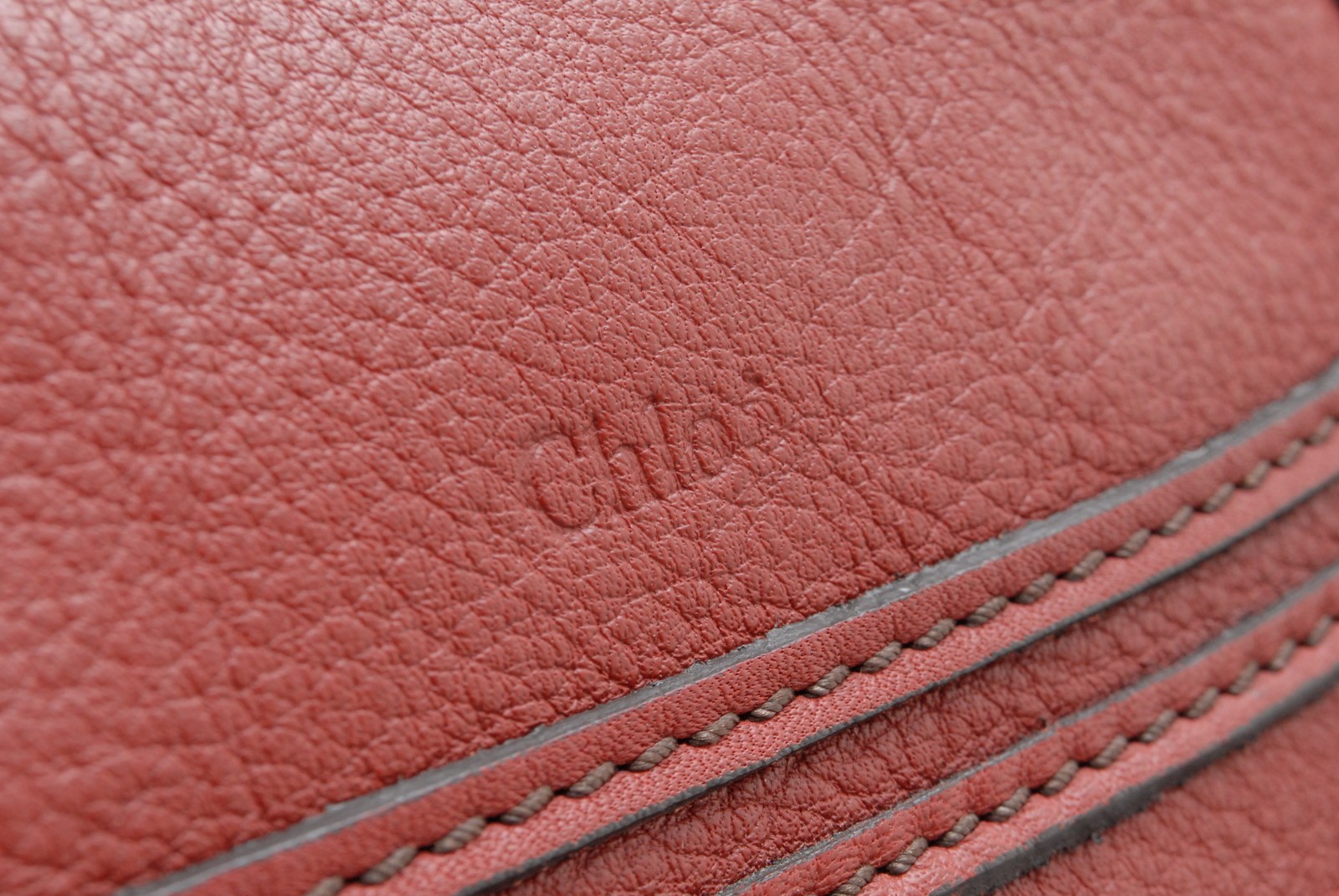 Chloe Marcie Shoulder Hand Bag Leather Red