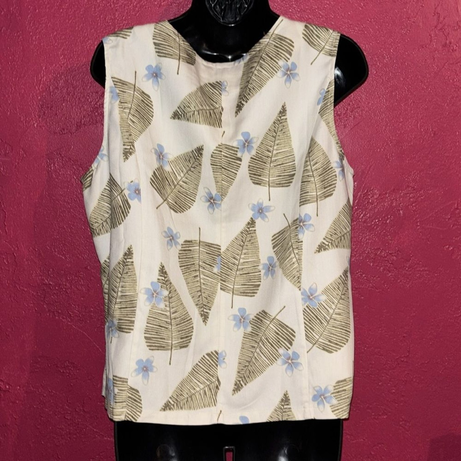 Vintage Pineapple Moon silk tropical vacation, Hawaiian print top. Sz XL.