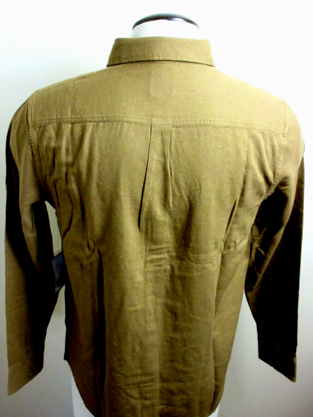 Vans Jacobson Men’s LS button up Cotton shirt Brown Speck Size Medium NWT