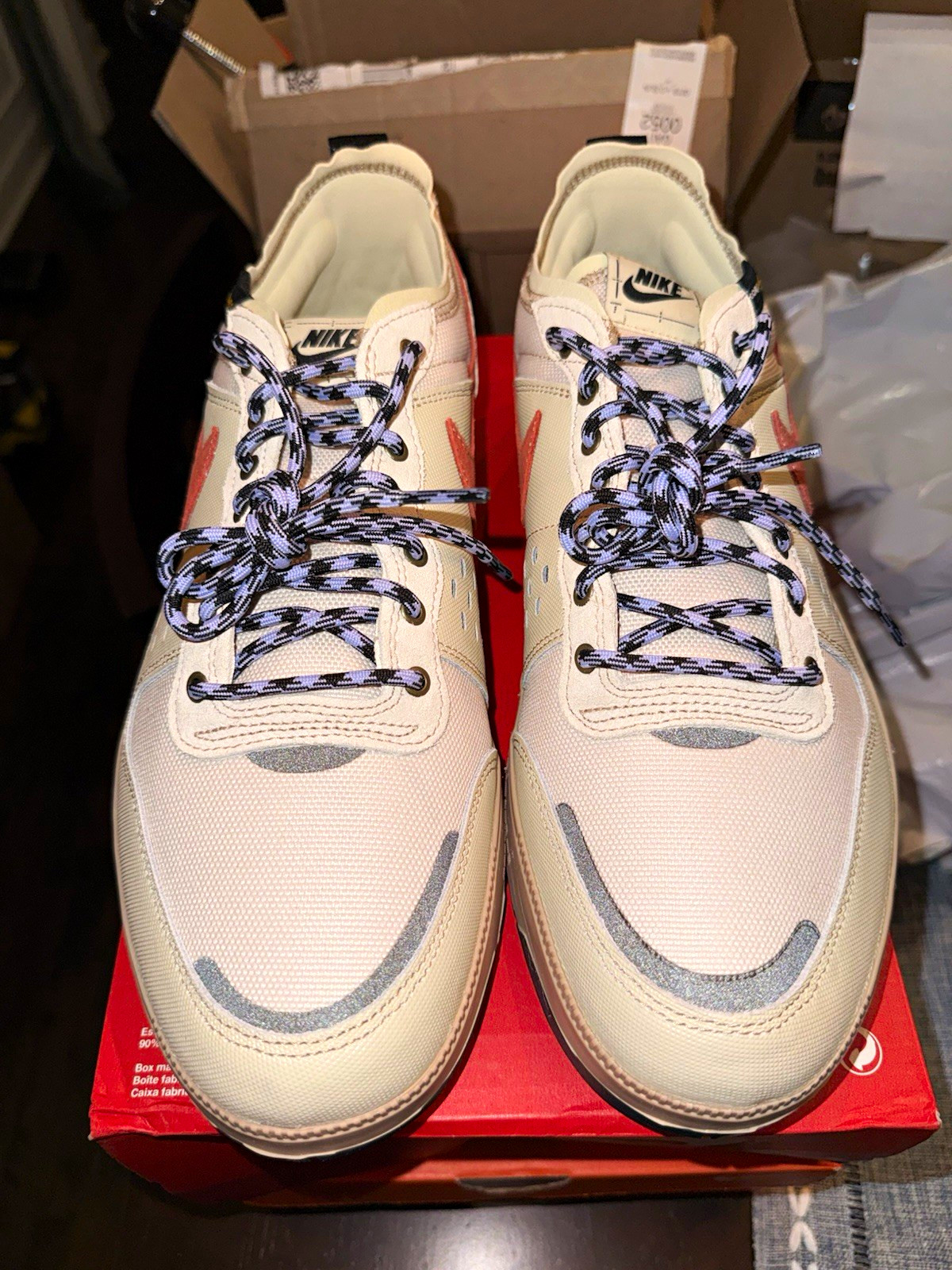 Nike C1TY PRM Men’s Beige/Orange Lace-Up Low Top Sneakers Rubber IM4692-200