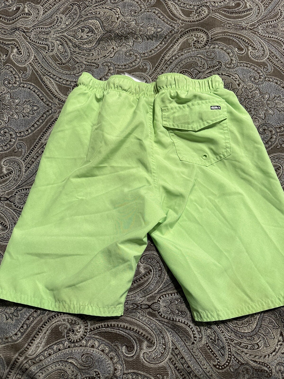 Hurley Boys Neon Green Size M Quick Dry Swim Trunks