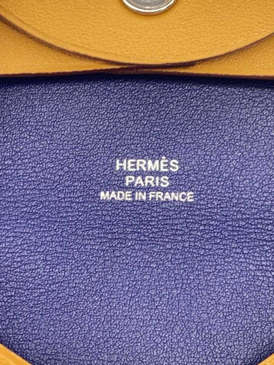 HERMES Coin Case Leather CML Plain C MZ 006 MA NULL