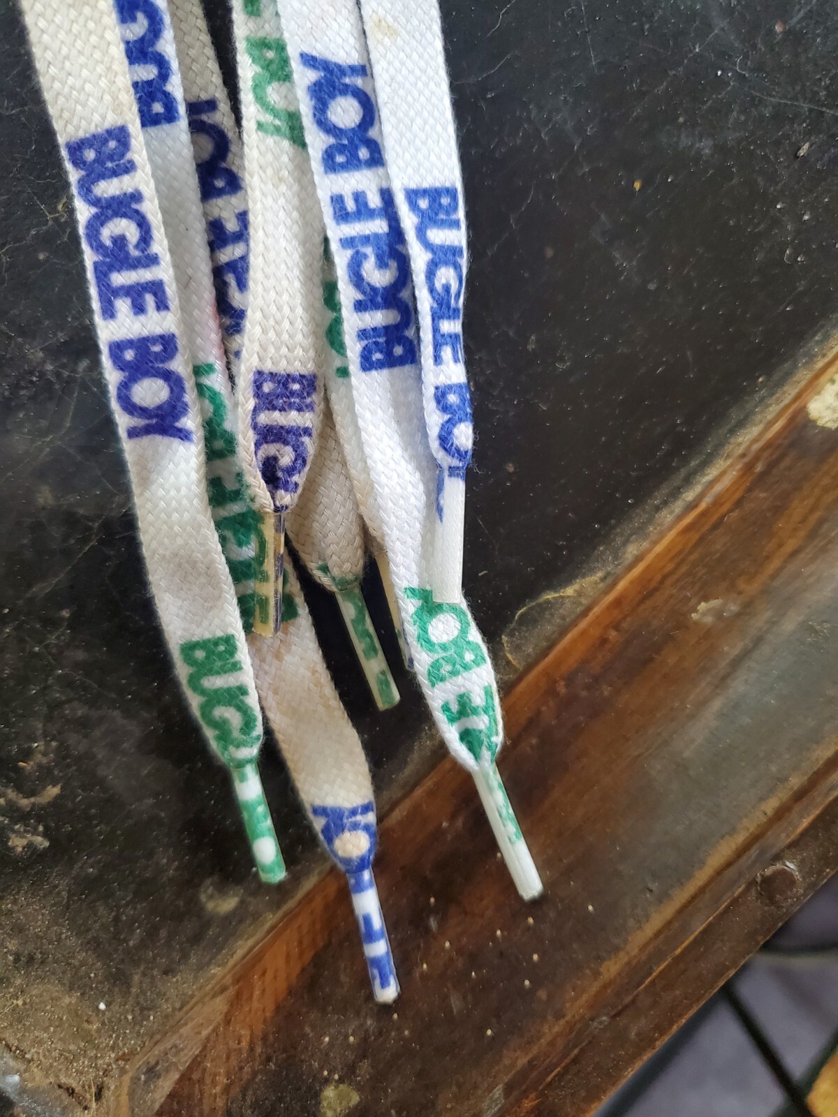 2 pairs x 53″ vintage BUGLE BOY Blue & Green Logo Long shoe laces 1990’s