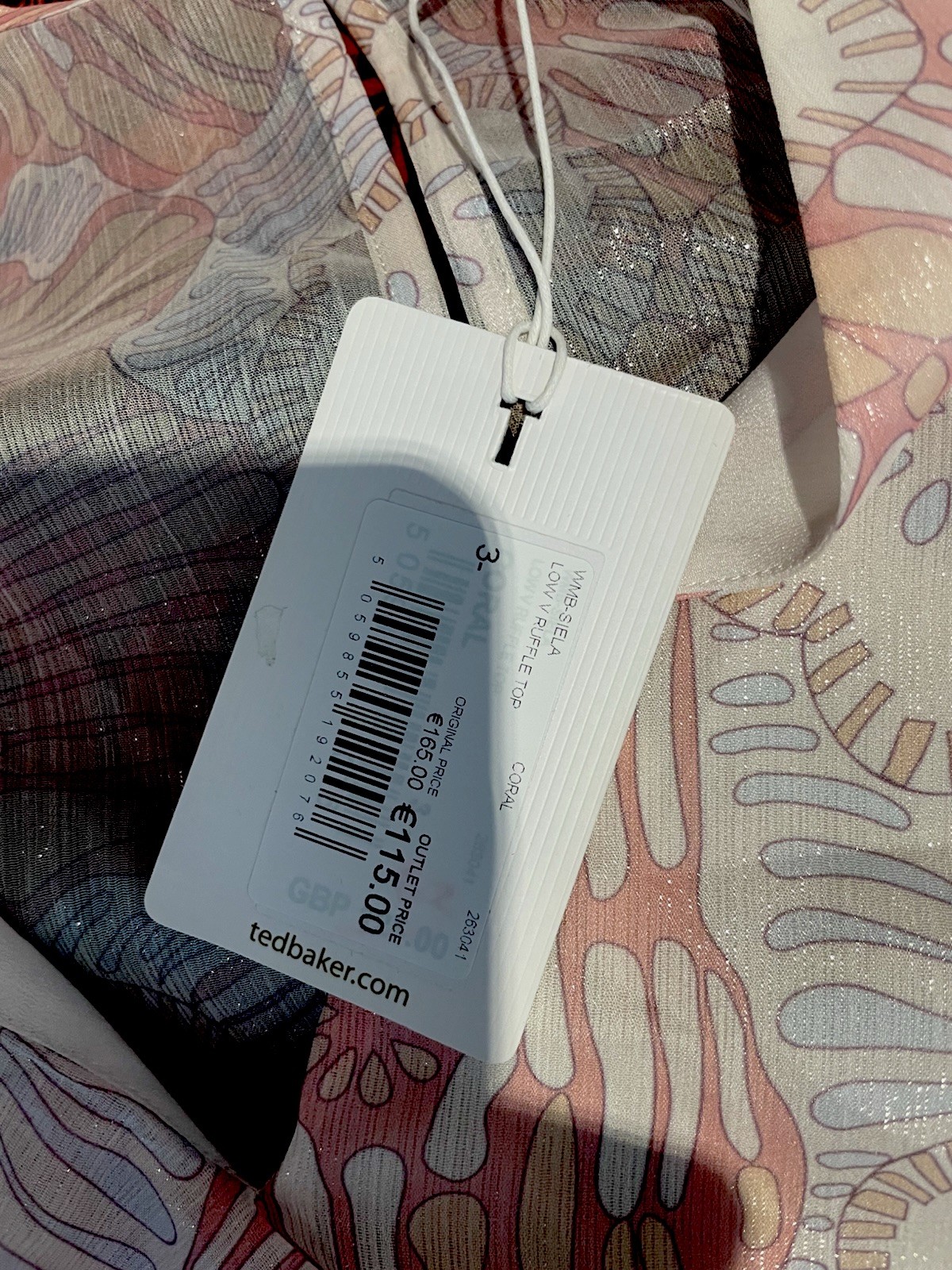 Ted Baker Blouse Large New MSRP &155.00