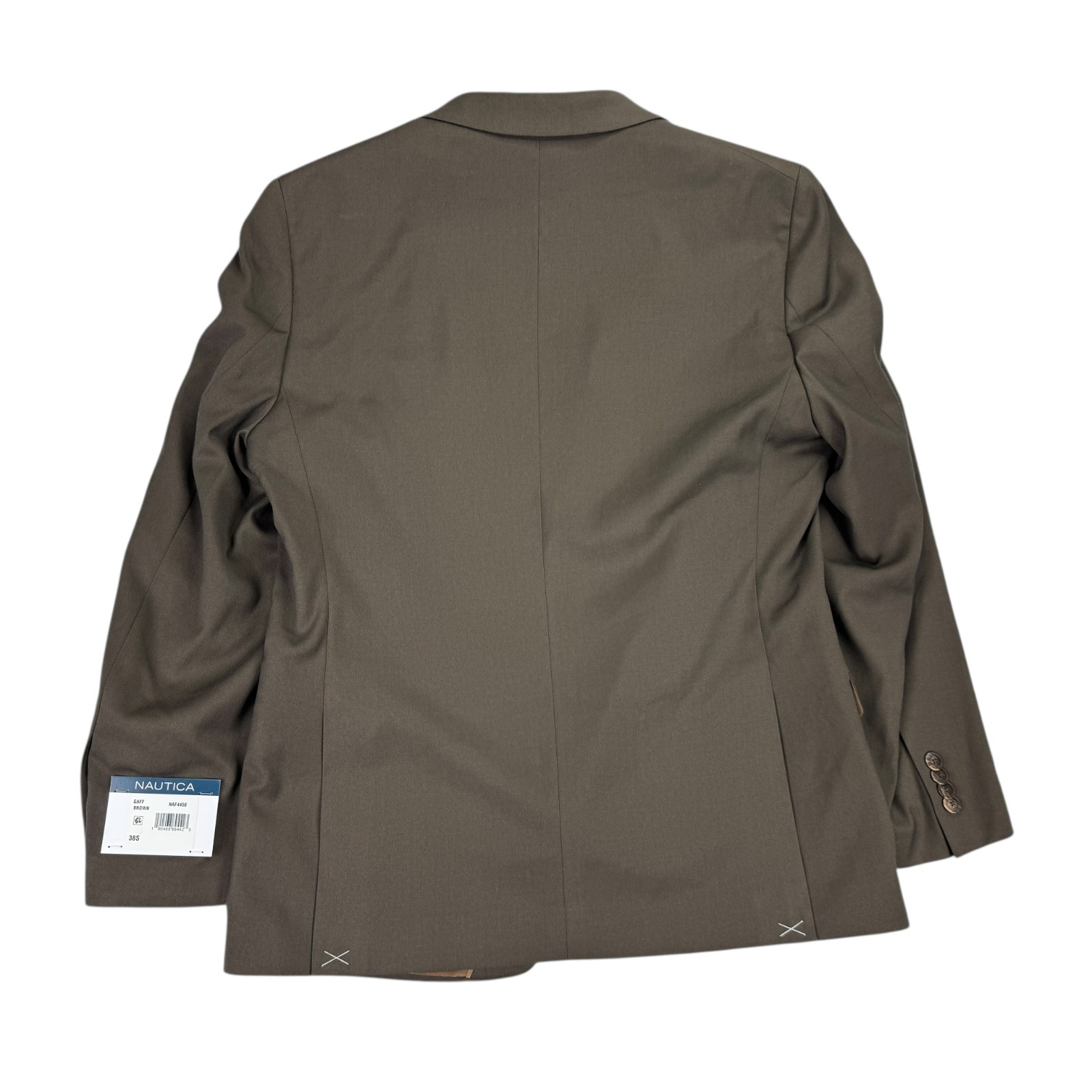 Nautica Mens 2-Piece Modern Fit Active Stretch Solid Suit Brown 38S 32W