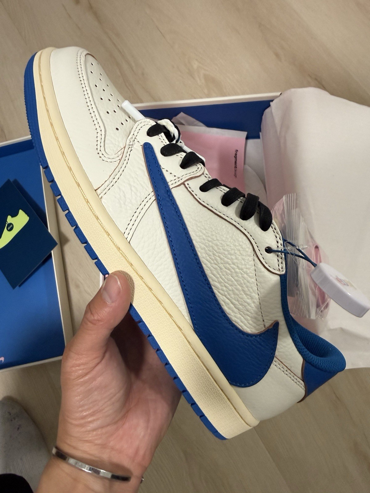 Jordan 1 Low OG SP Fragment x Travis Scott Sail Military Blue – Men’s Size 12 ✅