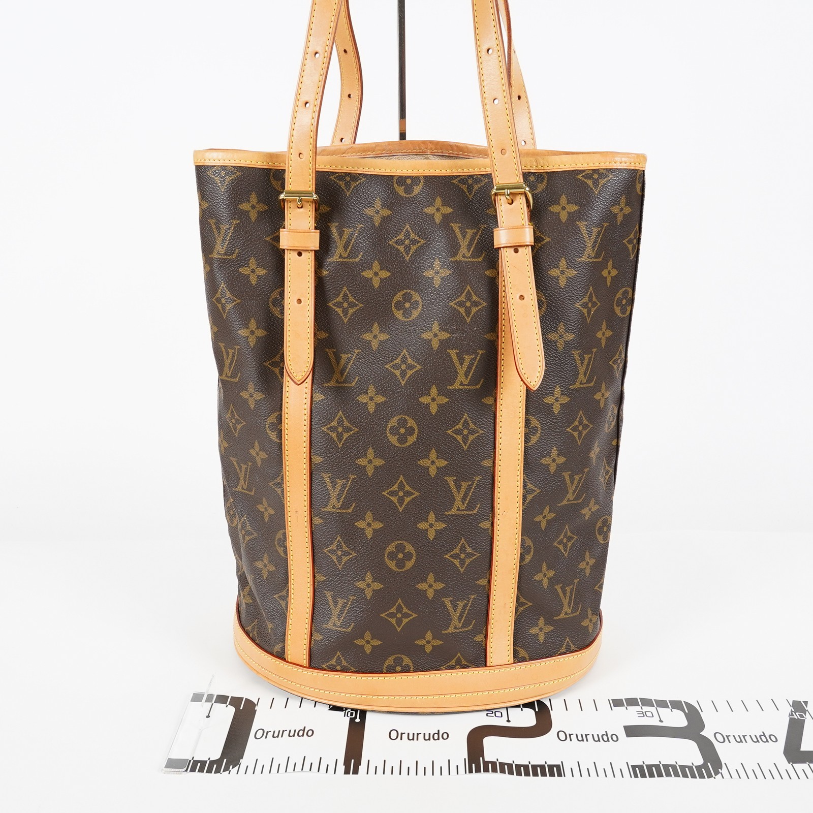 Louis Vuitton Monogram Bucket GM M42236 Tote Bag Brown w/Pouch Used 07E062420019