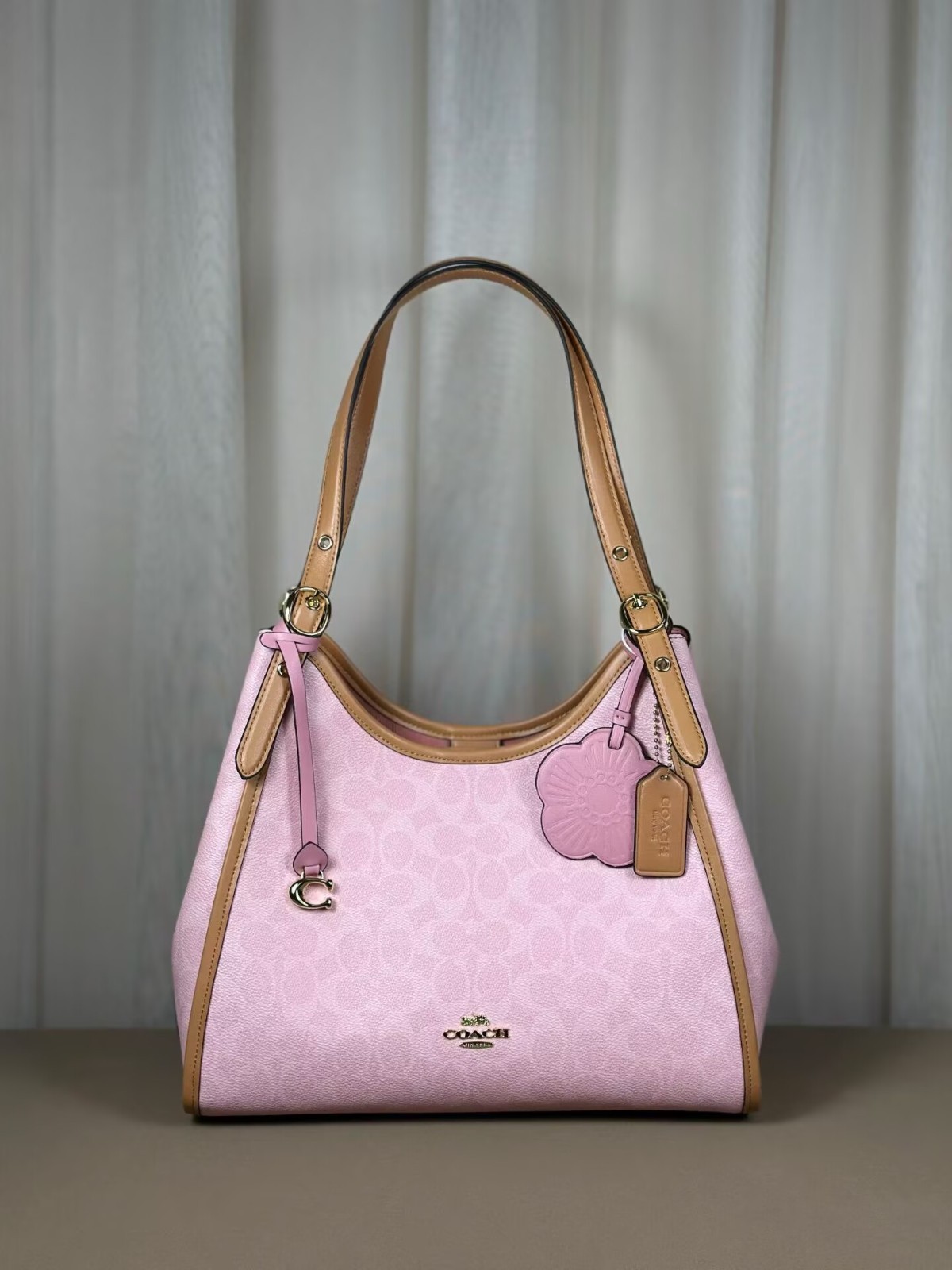 New COACH Classic Pink Erin Shoulder Bag In Signature Underarm Bag CEL13 !