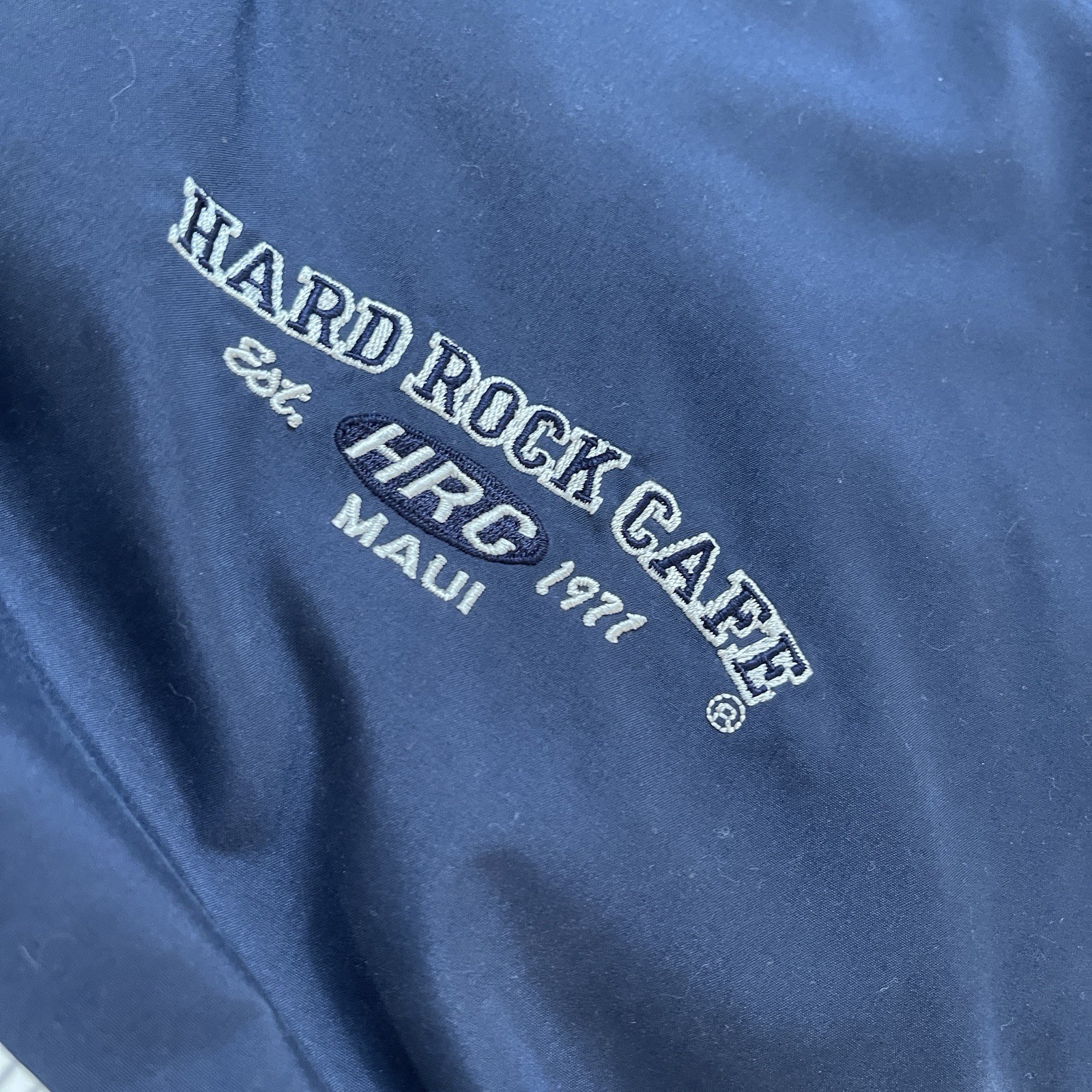 Vintage Hard Rock Cafe Maui Men’s 2XL Navy Windbreaker Preppy Blokecore Normcore