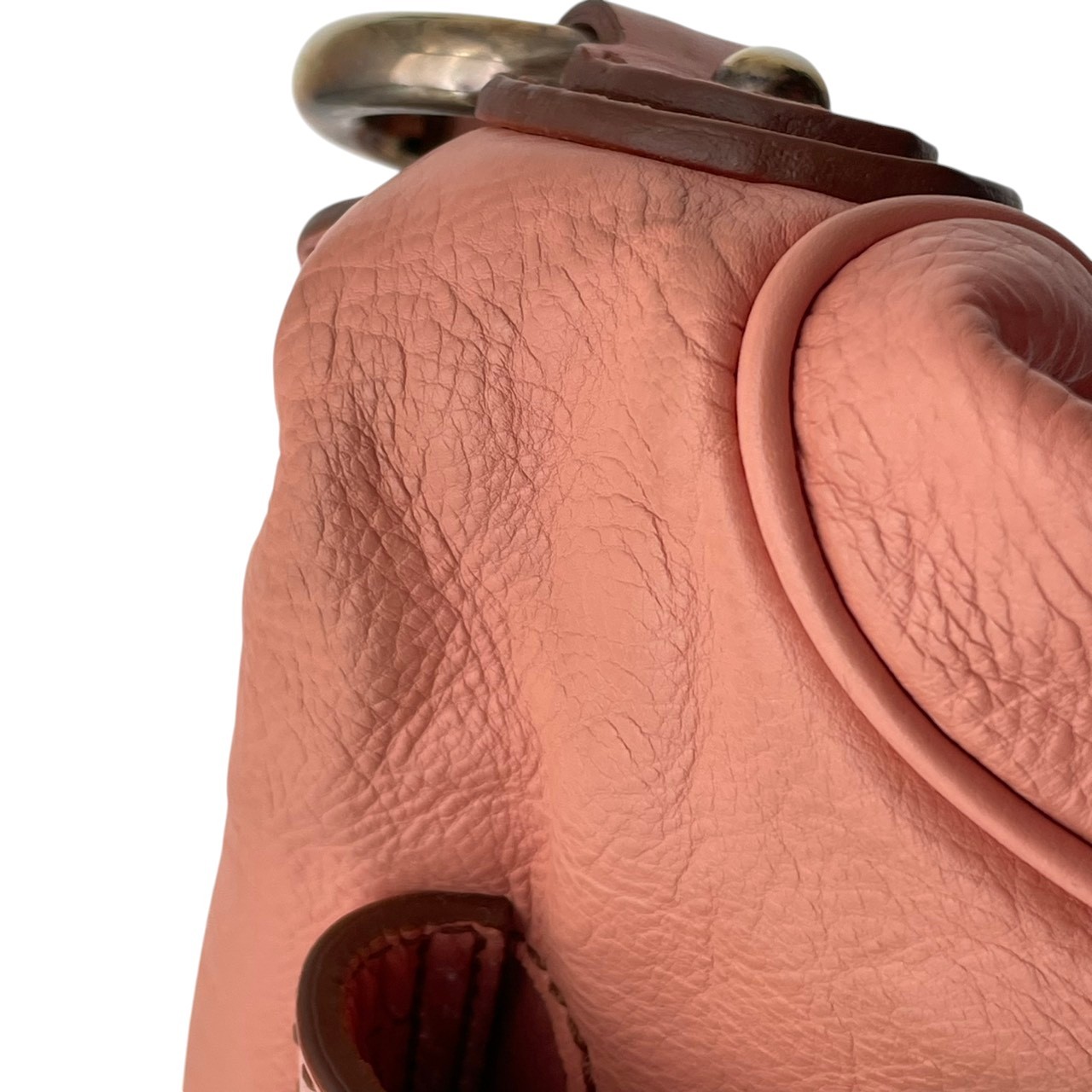 Authentic MARC JACOBS Leather Mini Handbag Pink Push Lock Compact Bag Women