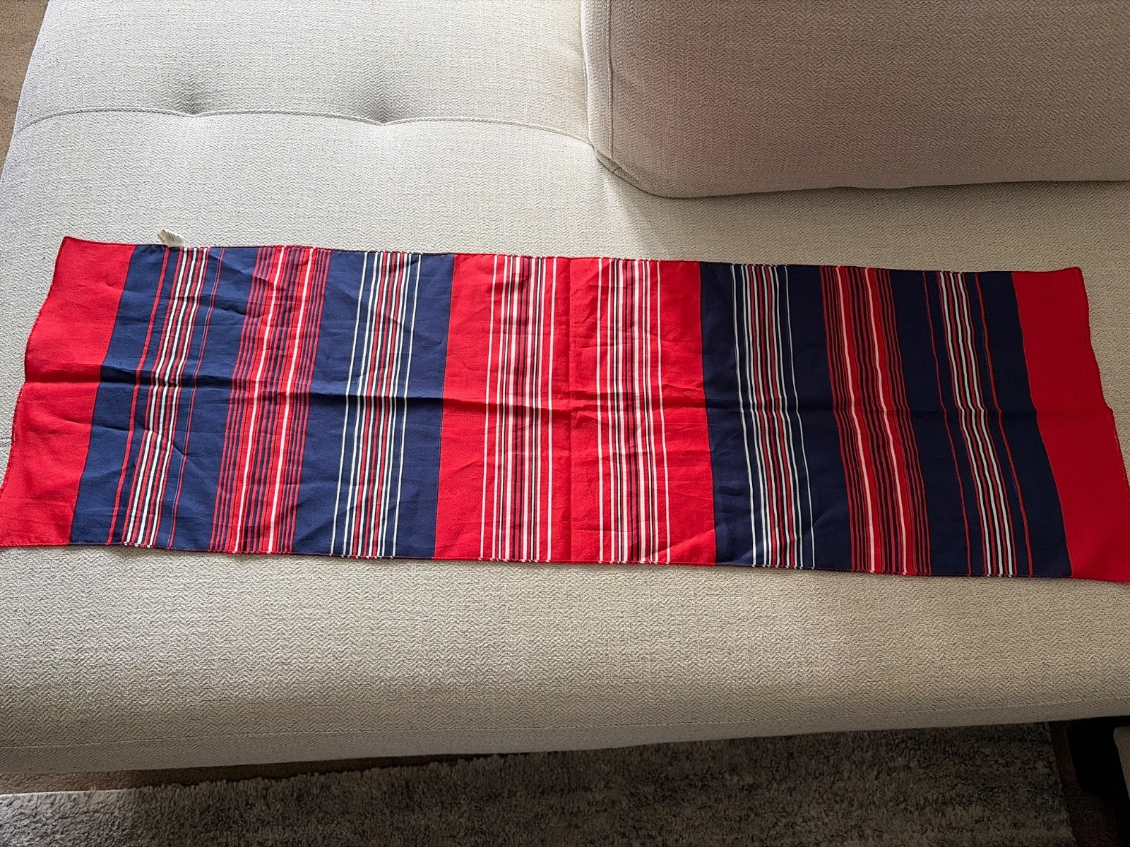 Glentex Red/White/Blue Striped Rectangular Scarf 42 1/2 x 13 1/2 in