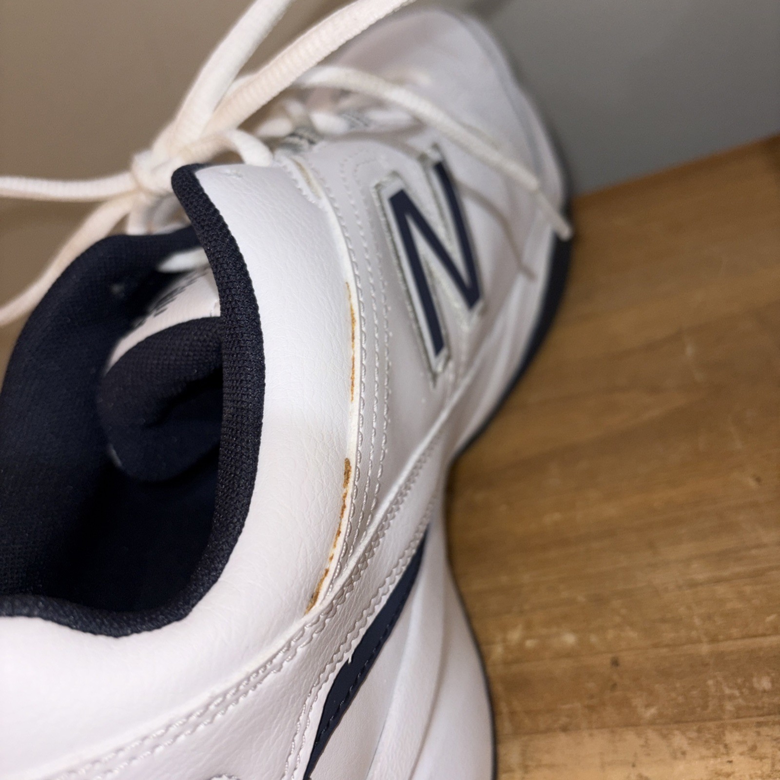 New Balance Men’s Wide 608 Shoe Size 10.5 2E White and Navy Blue