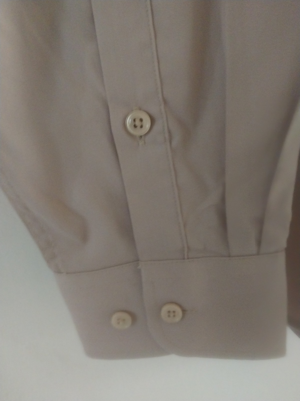 Luxurious Men’s Cotton Breathable Solid Dress Shirt Beige L 17 34/35