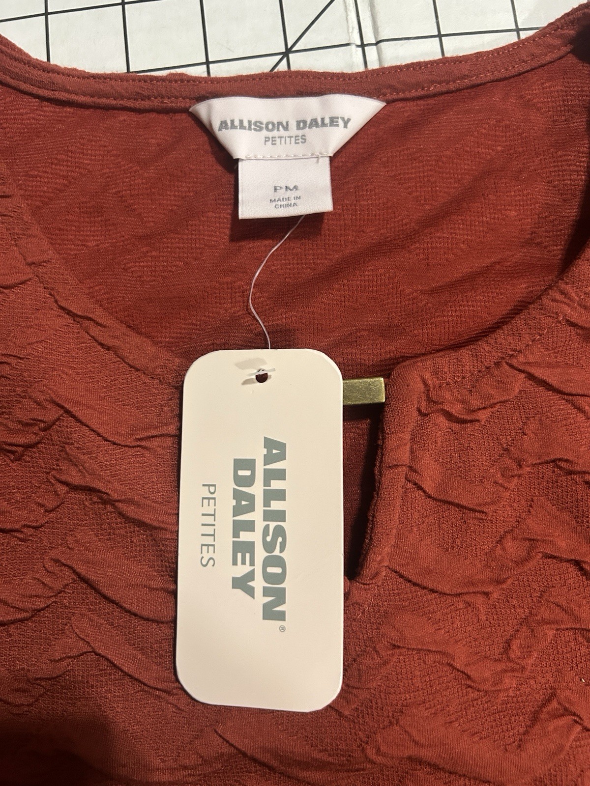 Allison Daley Woman PM Split Neck 3/4 Sleeve Blouse Tunic New Fall Color