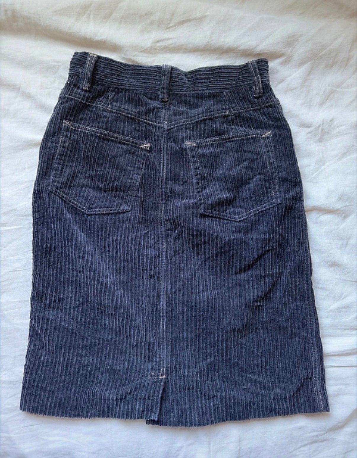 Dark blue corduroy skirt forecast