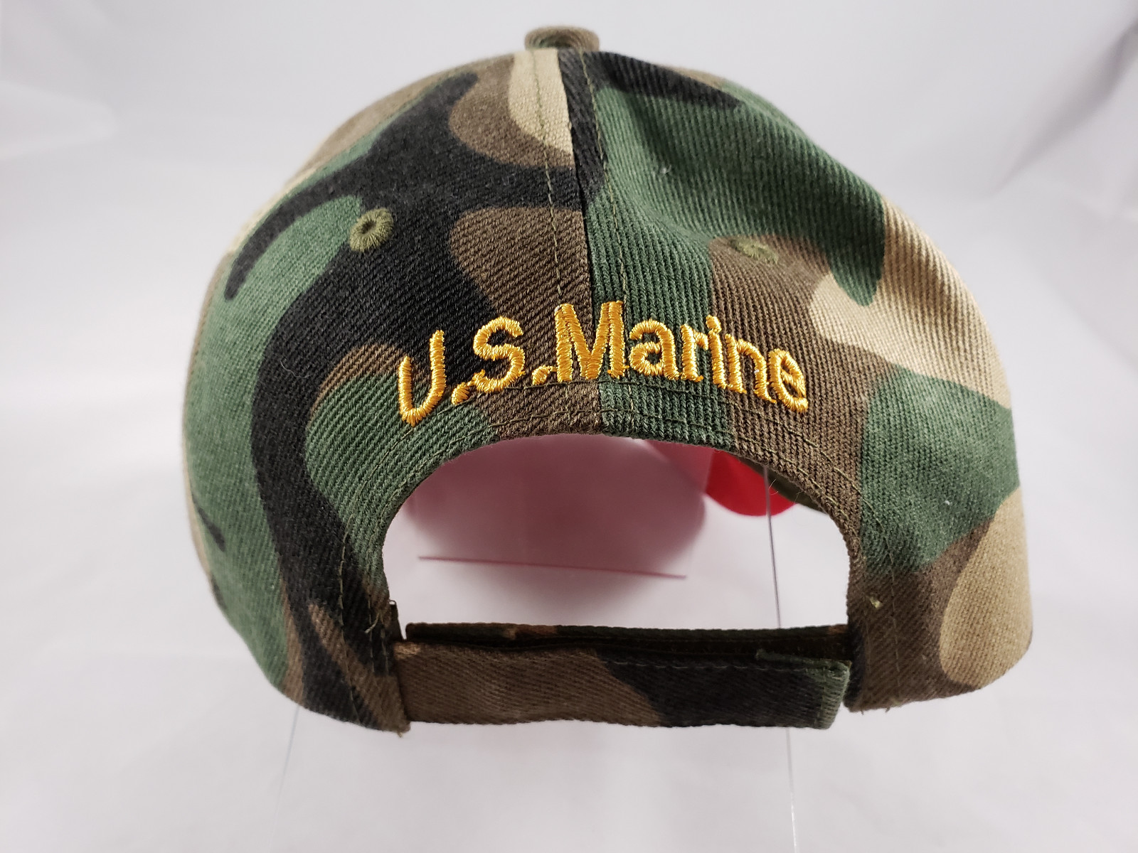 USMC Green Camo Hat, Hook & Loop Adjust, 5 Panel, NEW