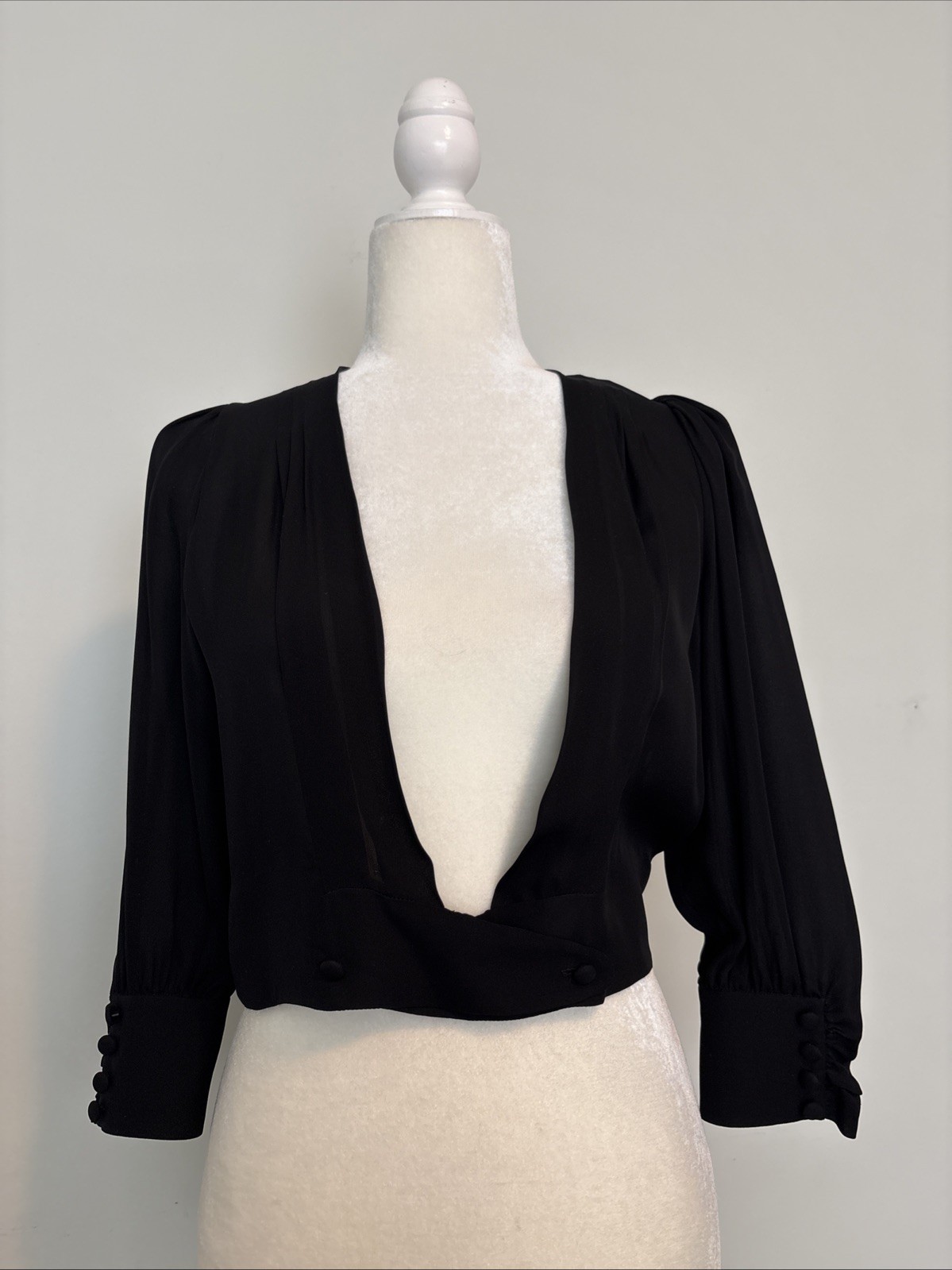 Barneys New York Robert Rodriguez Womens Sz 38 S 100% Silk Sheer Cropped Jacket