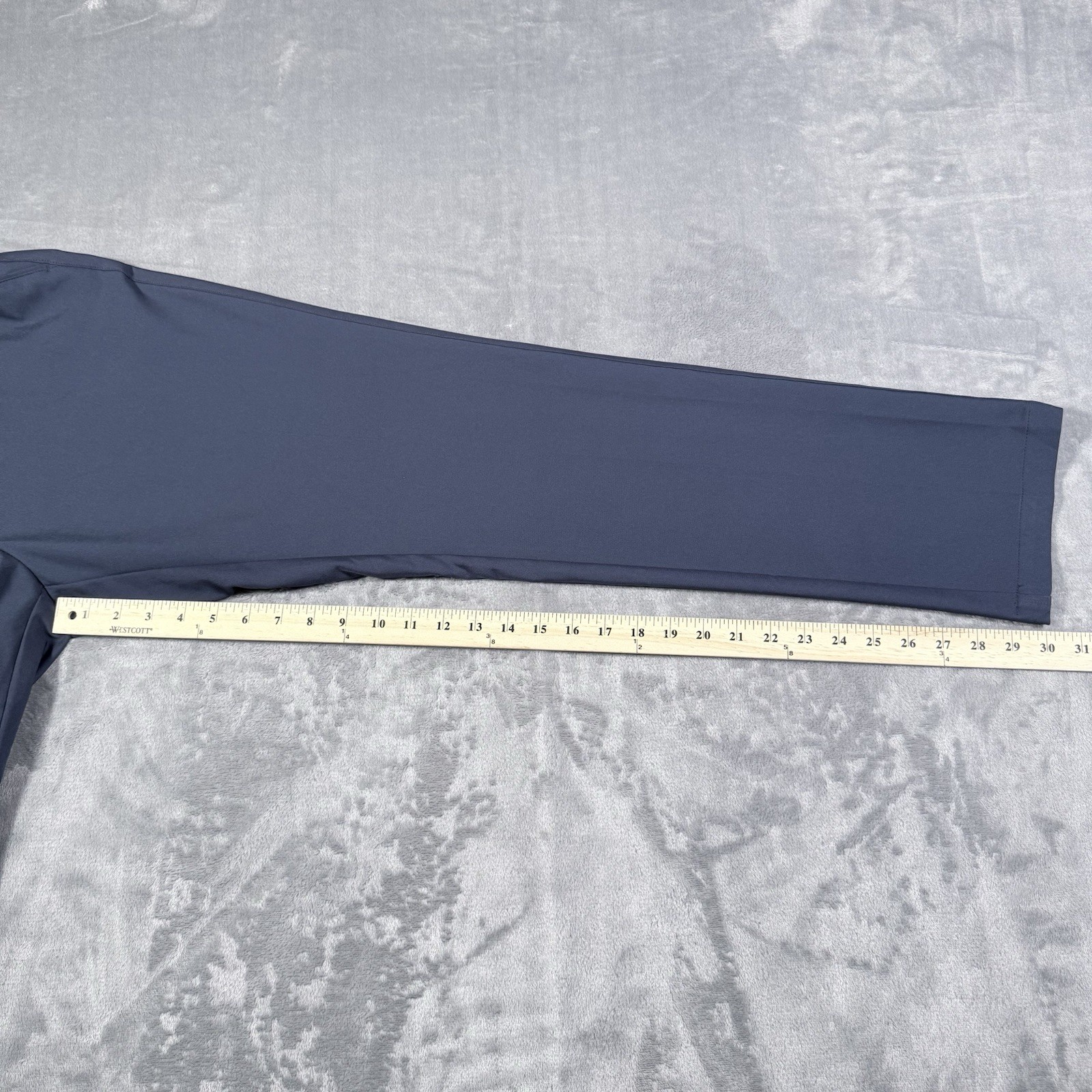 Greg Norman Mens 36×30 Blue Tech Stretch Golf Pants Flat Front Slacks Hemmed 32