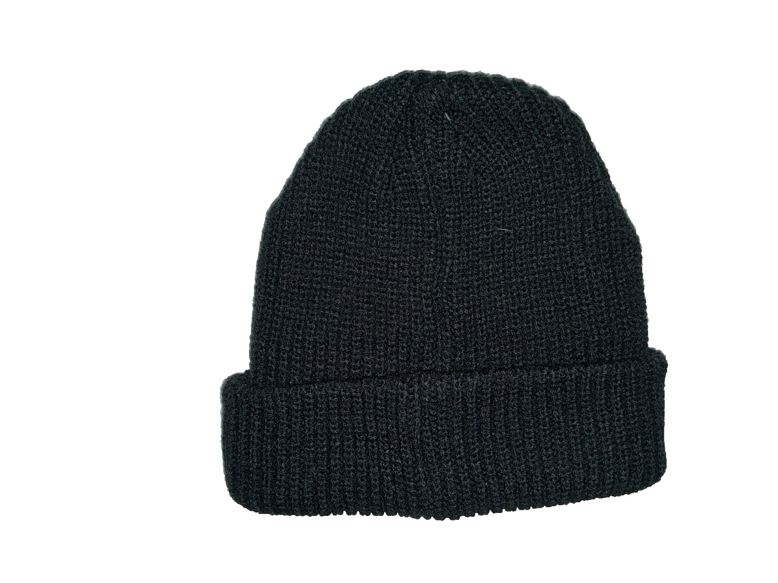 SPYDER Black Ribbed Cuff Logo Winter Knit Beanie HAT Cap Mens One Size NEW