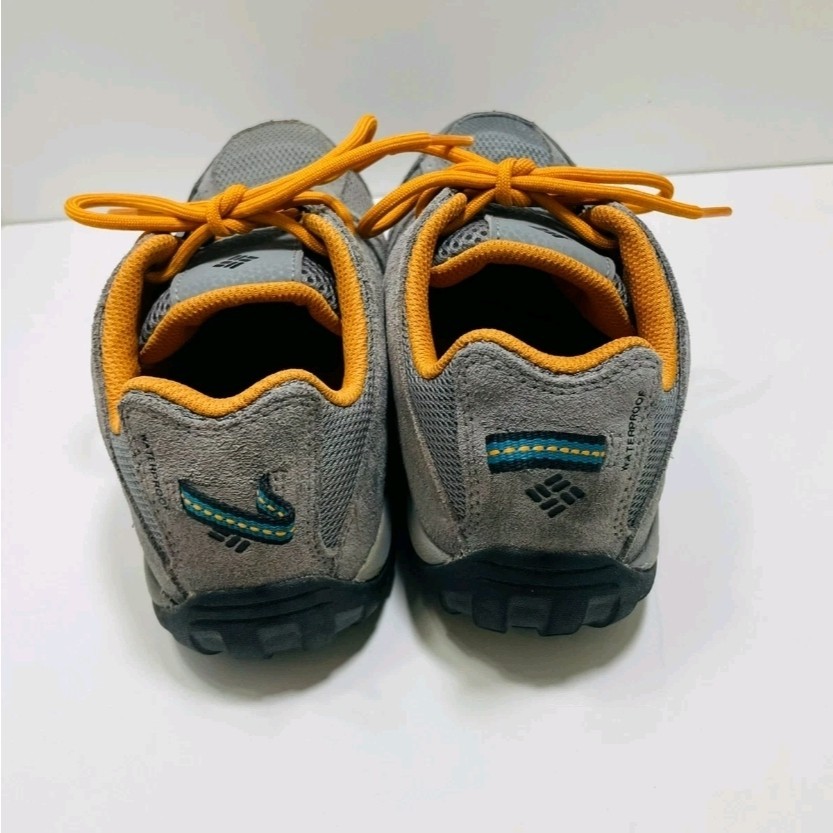 Columbia Boys Gray Suede Mesh Sneakers with Orange Lining Size 1