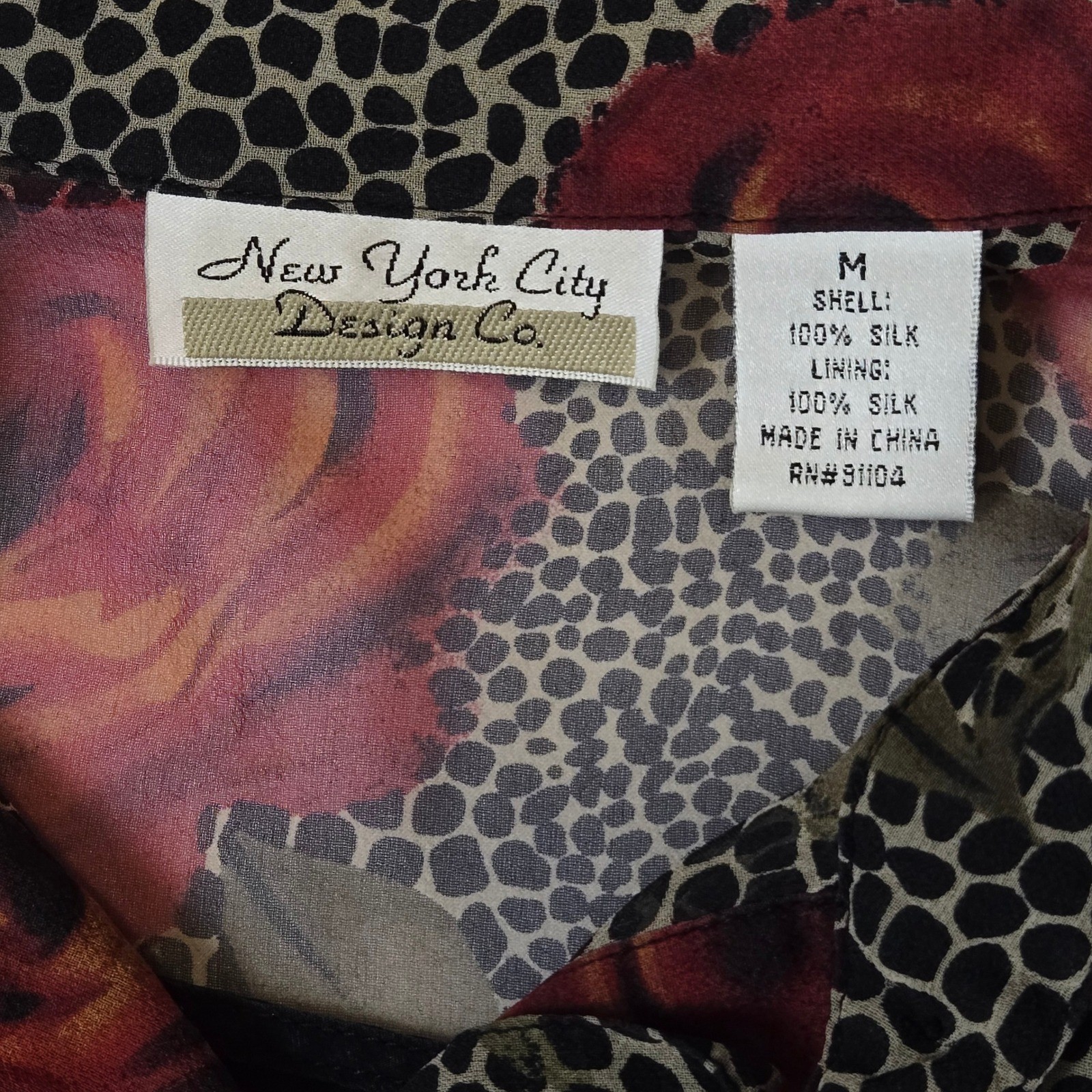 VTG 90s Silk Rose Leopard Tank Top Blouse MD New York City Design Co Flowly