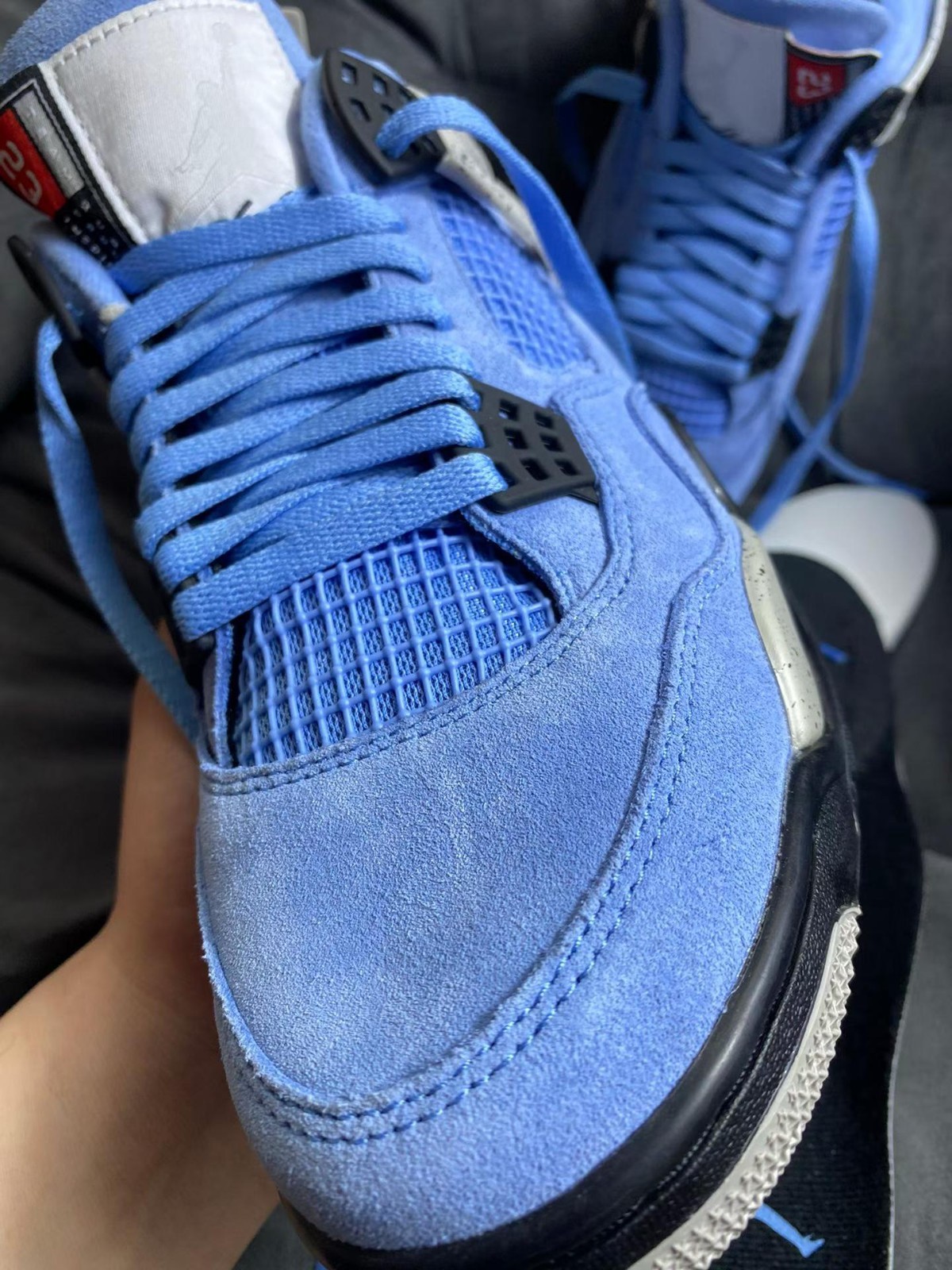 Nike Air Jordan 4 University Blue UNC Suede Sneakers Mens Shoes