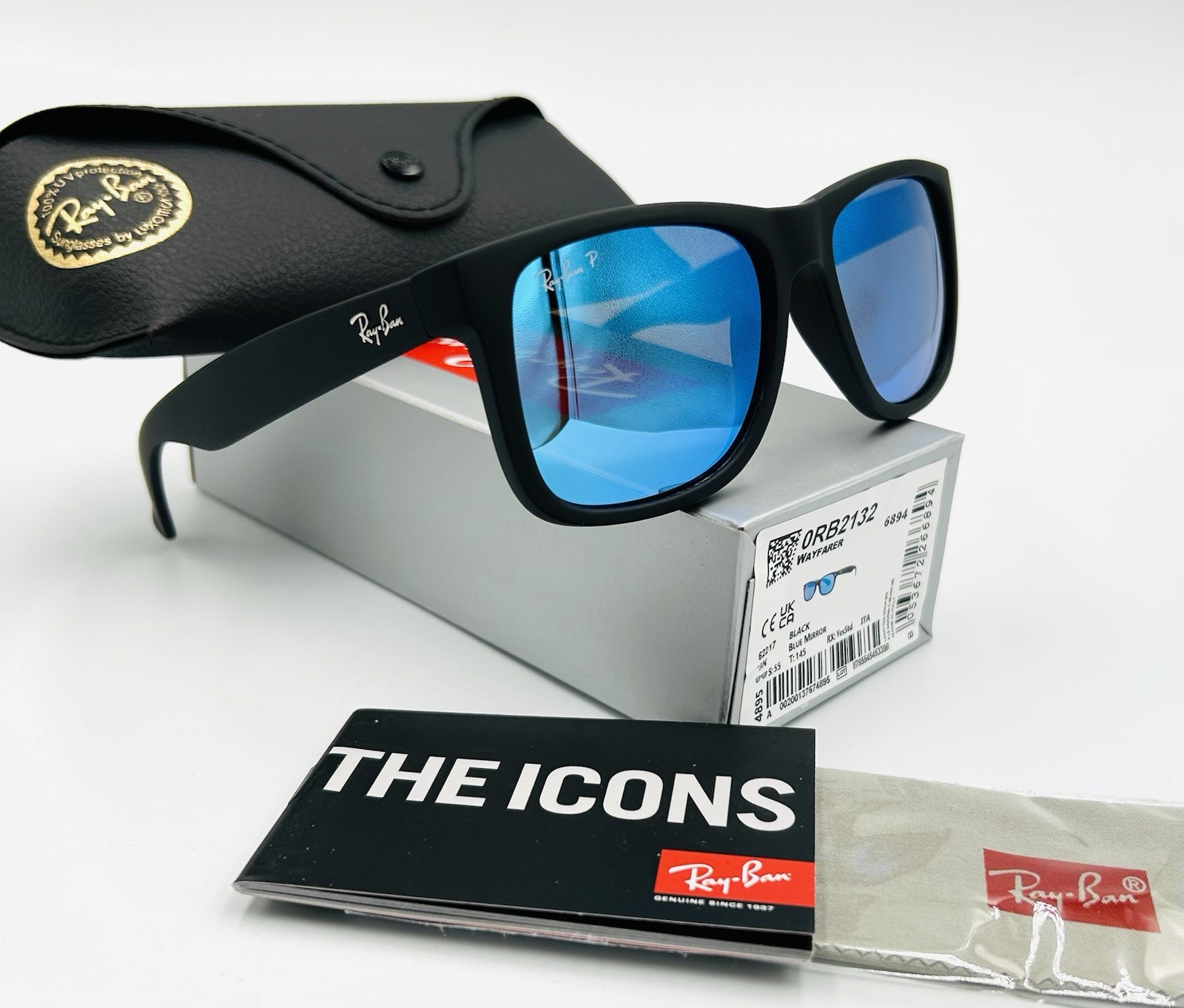 Ray-Ban Polarized Sunglasses Rb4165 Blue Mirror 622/55 Men Sport Sunglasses